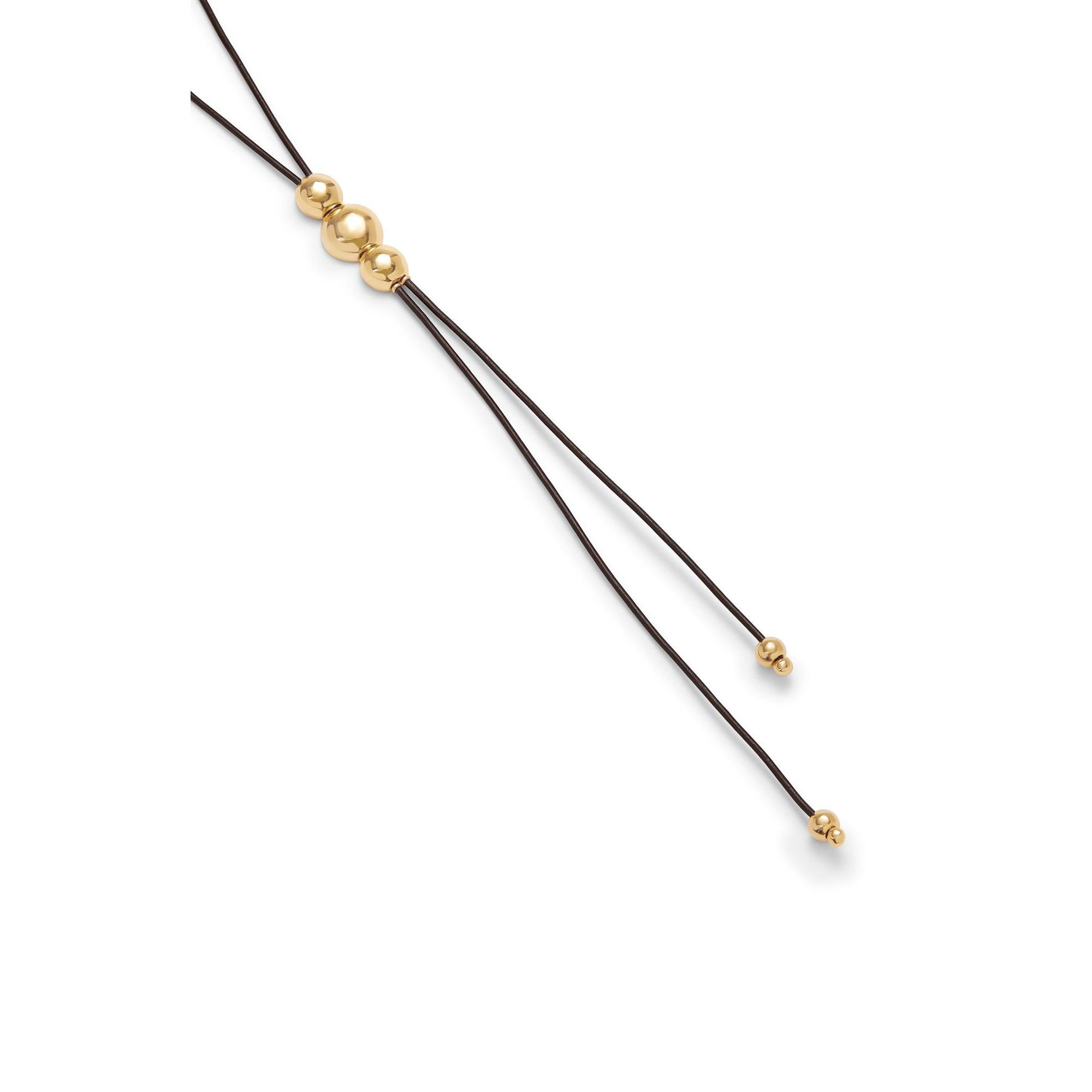 Triple-Bead Leather Necklace — Image 3