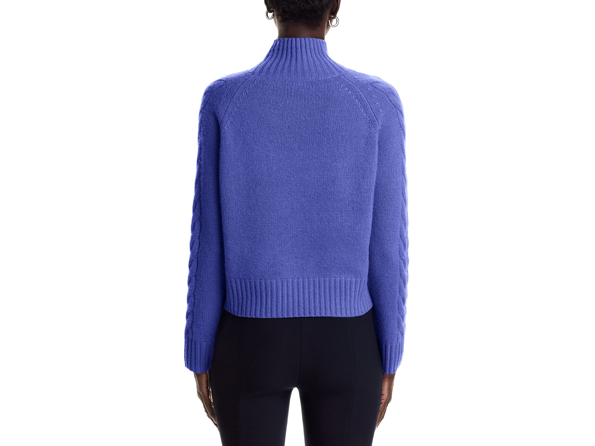 100% Cashmere Cable Mock Neck Sweater - Exclusive — Image 5