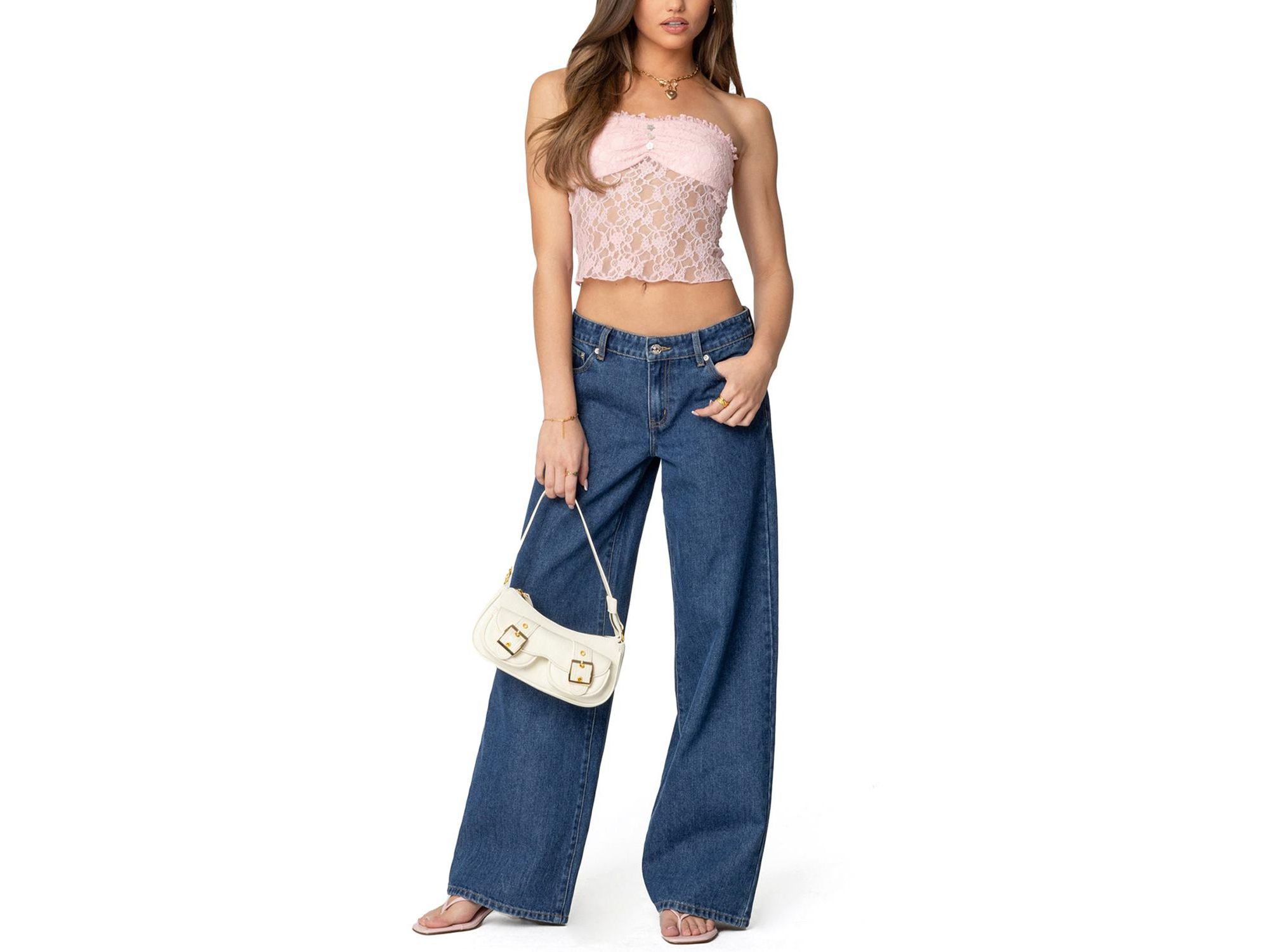 Lacey Pocket Low Rise Medium Rinse Wash Jeans — Image 3