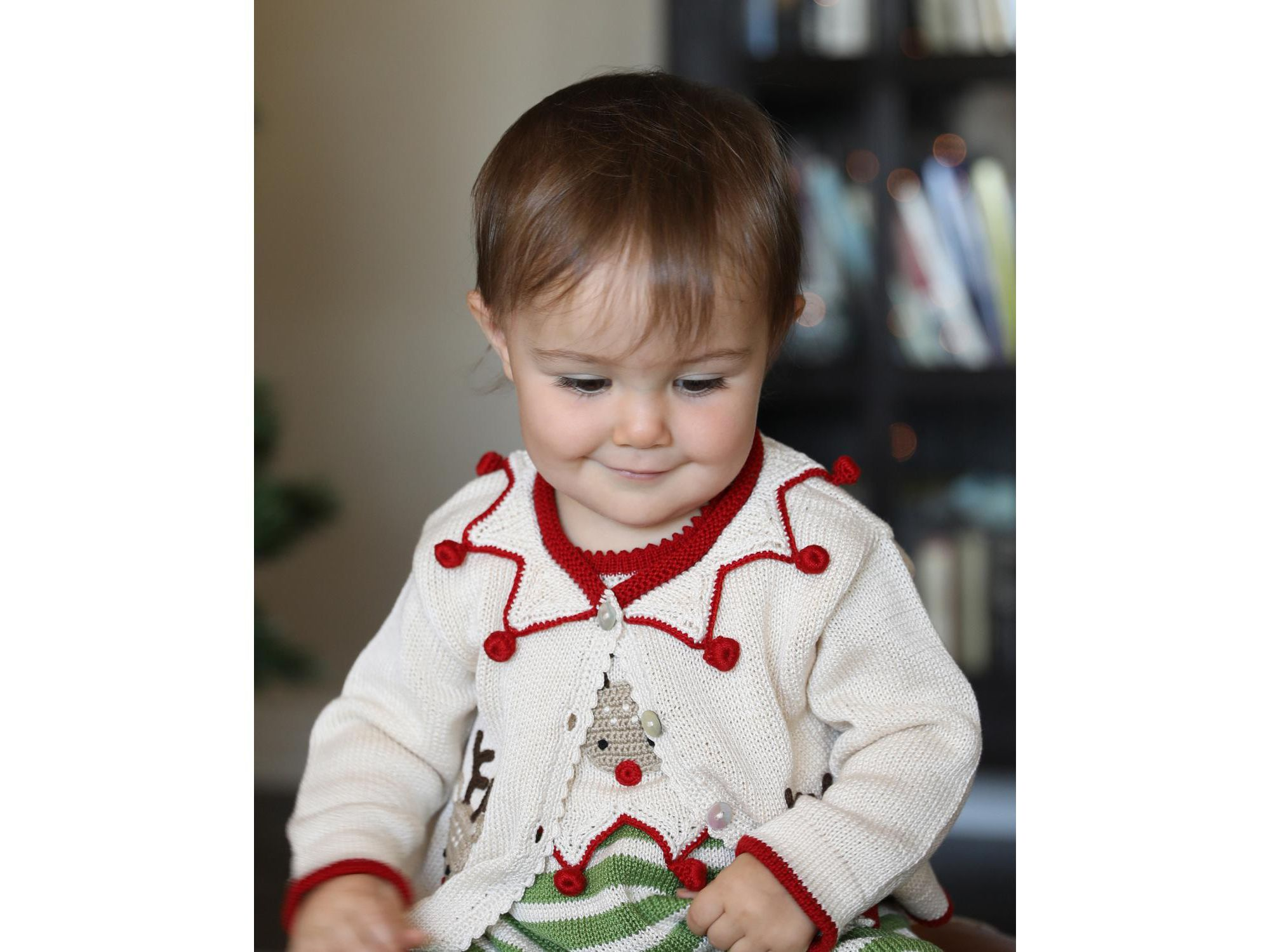 Unisex Knit Reindeer Cardigan — Image 4