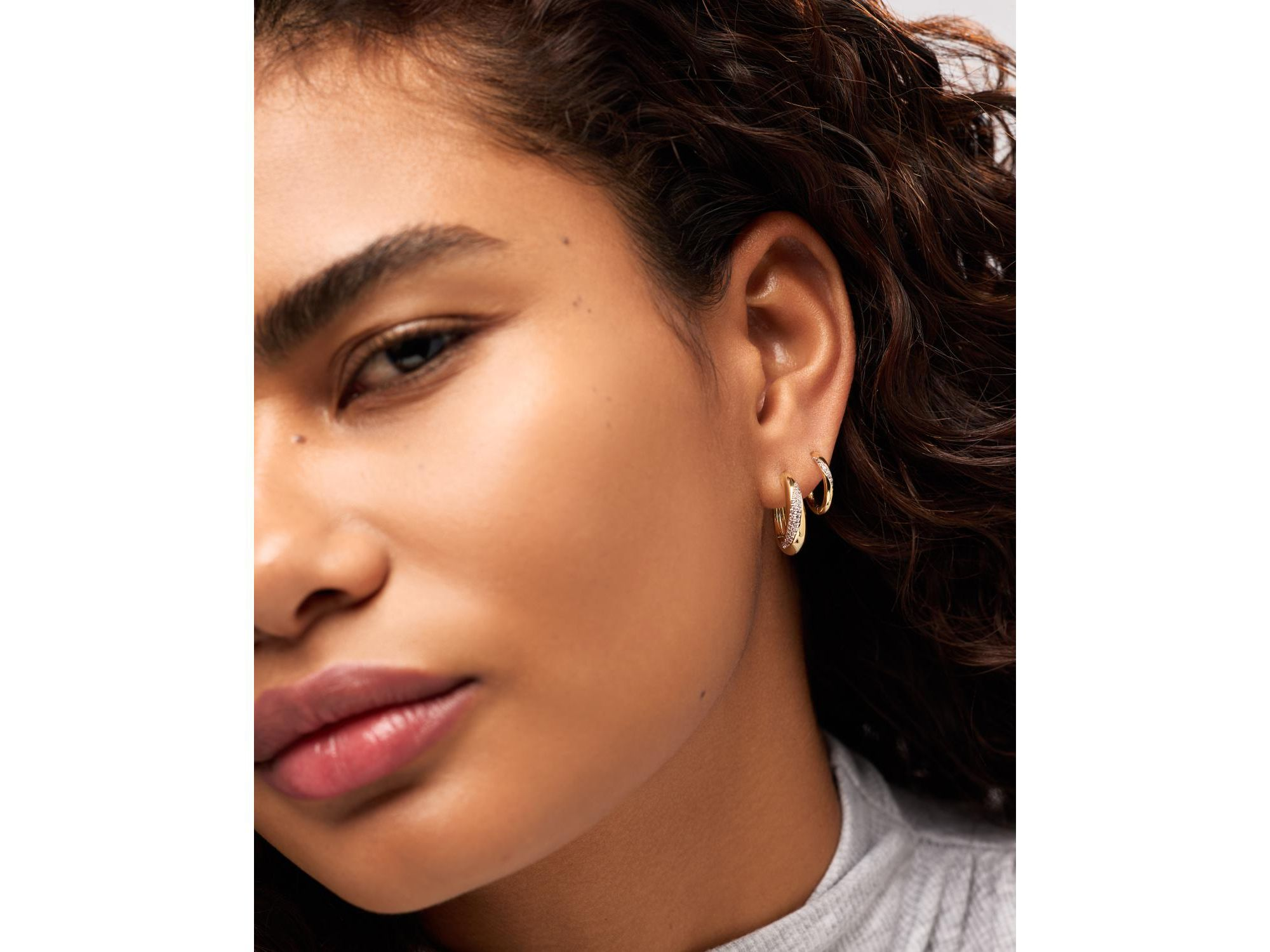 Kira Slim Hoop Earrings — Image 3