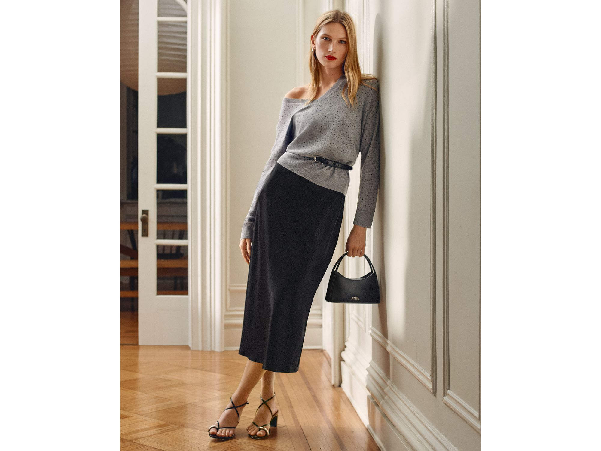 100% Cashmere V Neck Crystal Sweater - Exclusive — Image 4