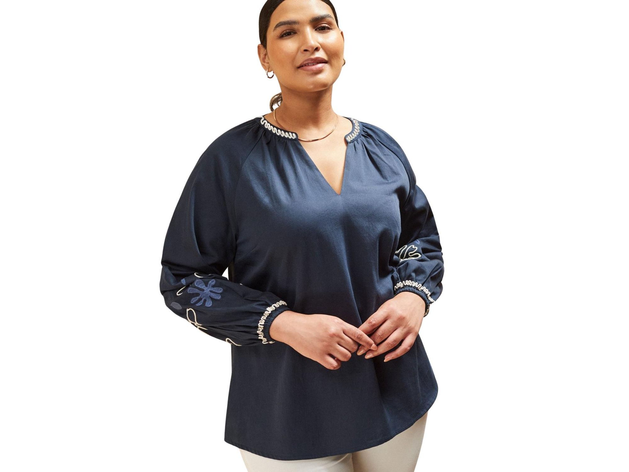 Long Sleeve Embroidered Blouse — Image 4