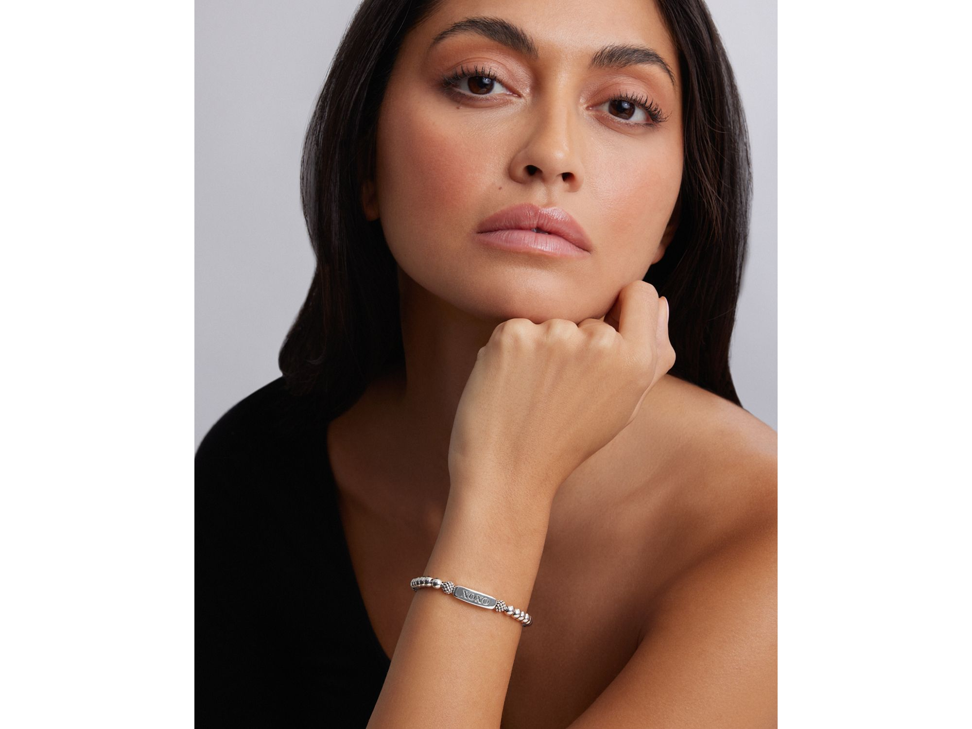 Sterling Signature Caviar XOXO Station Bracelet — Image 3