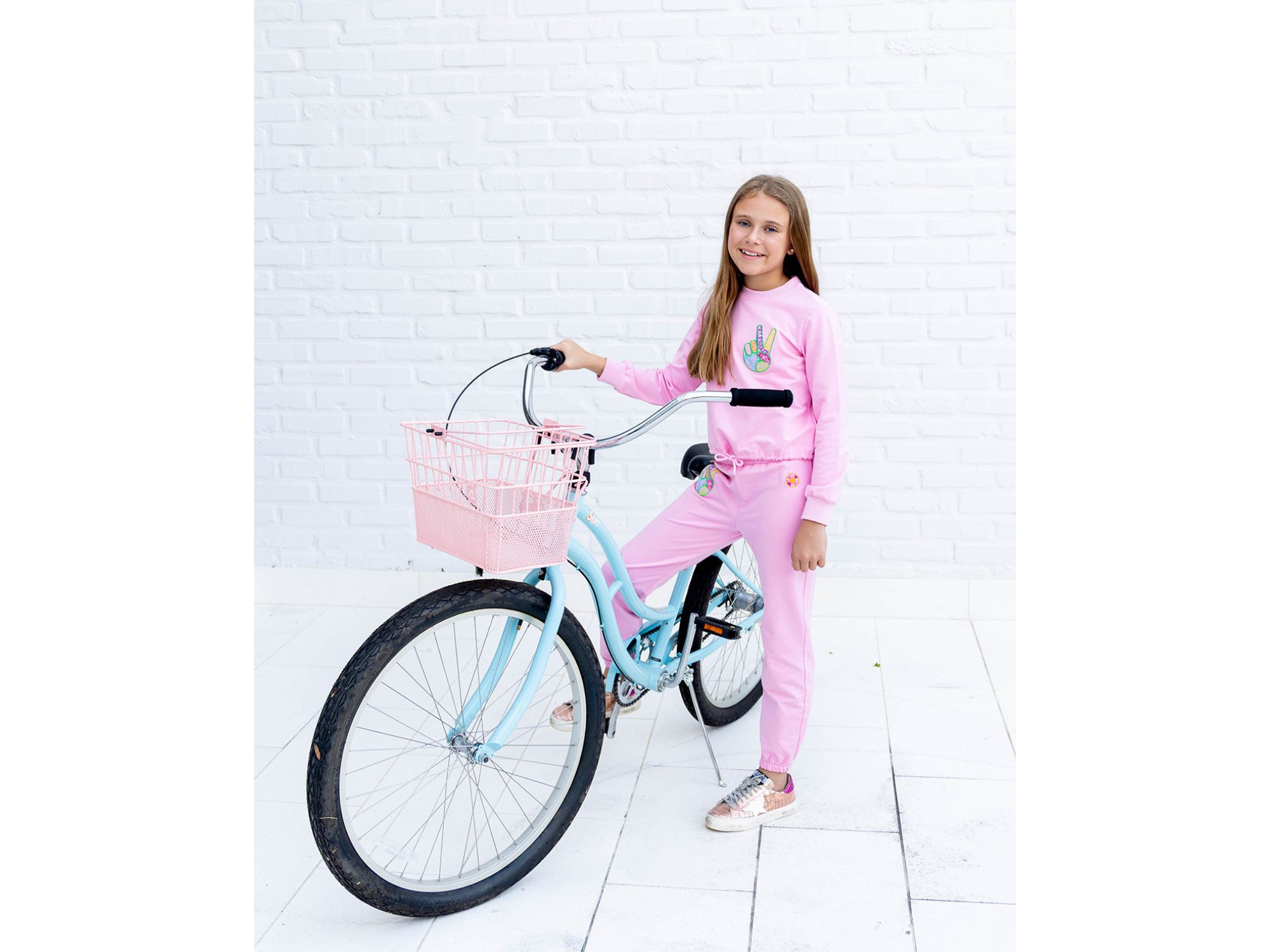 Girls' Peace Embroidered Jogger Set - Little Kid, Big Kid — Image 4
