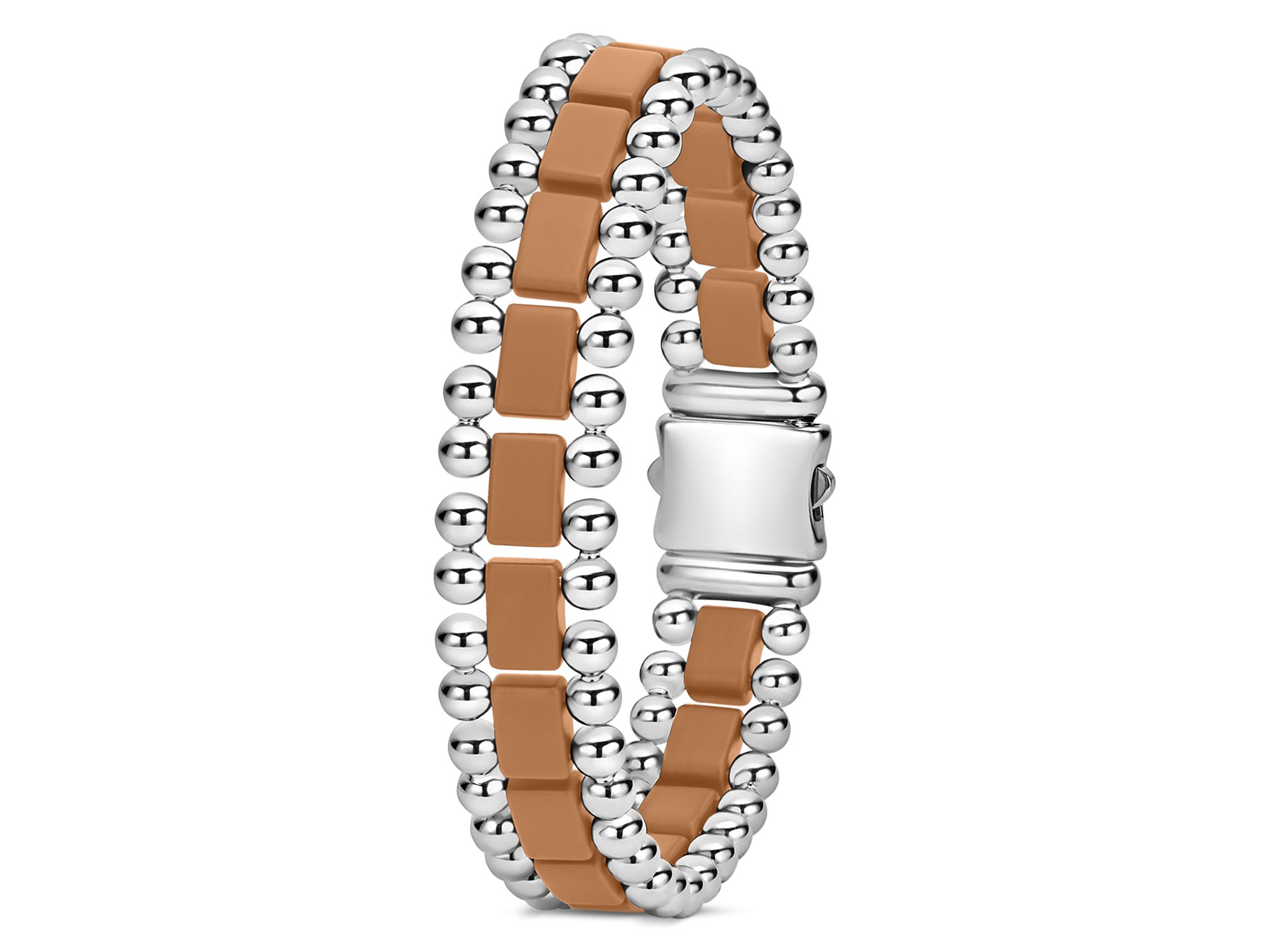 Men's Stainless Steel Anthem Tan & Caviar Beaded Bracelets — Image 3