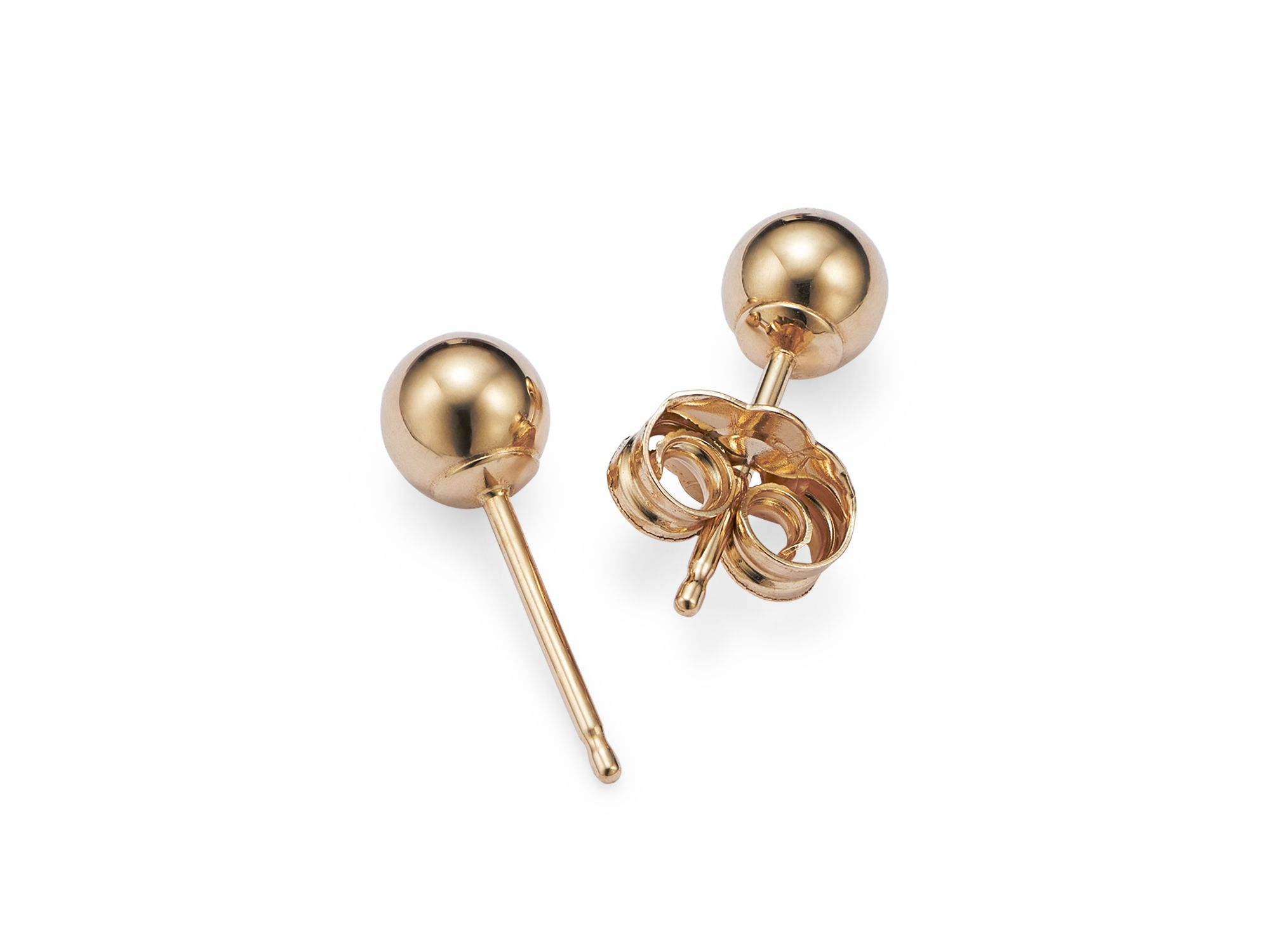 14K Yellow Gold Small Ball Stud Earrings — Image 4
