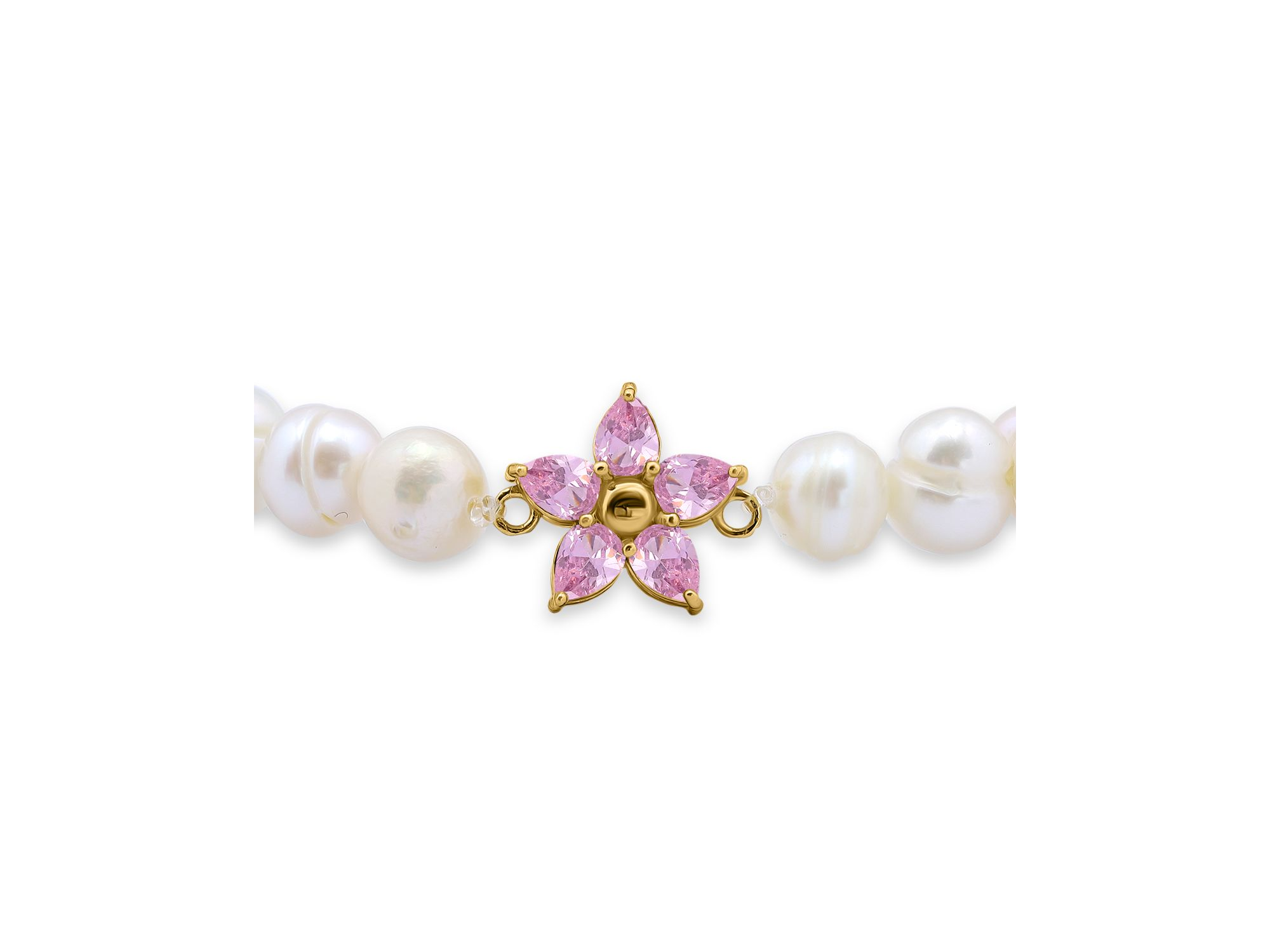 Purple Cubic Zirconia Star Charm Cultured Freshwater Pearl Beaded Stretch Bracelet - Exclusive — Image 3