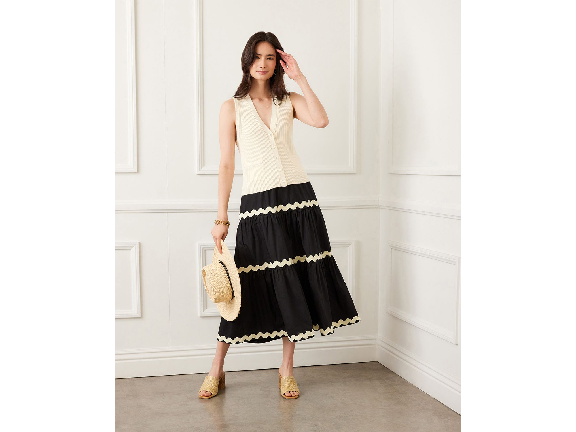 Ribbed Button Sweater Vest — Image 5