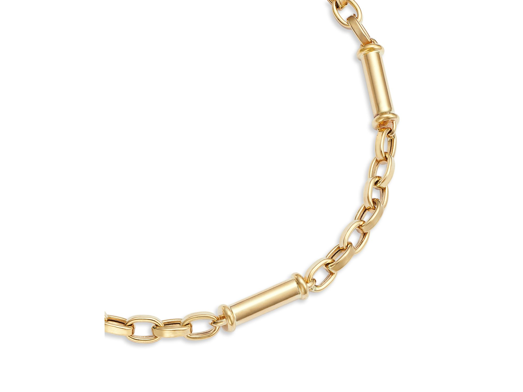 Oval Bar Link Bracelet in 14K Yellow Gold — Image 3