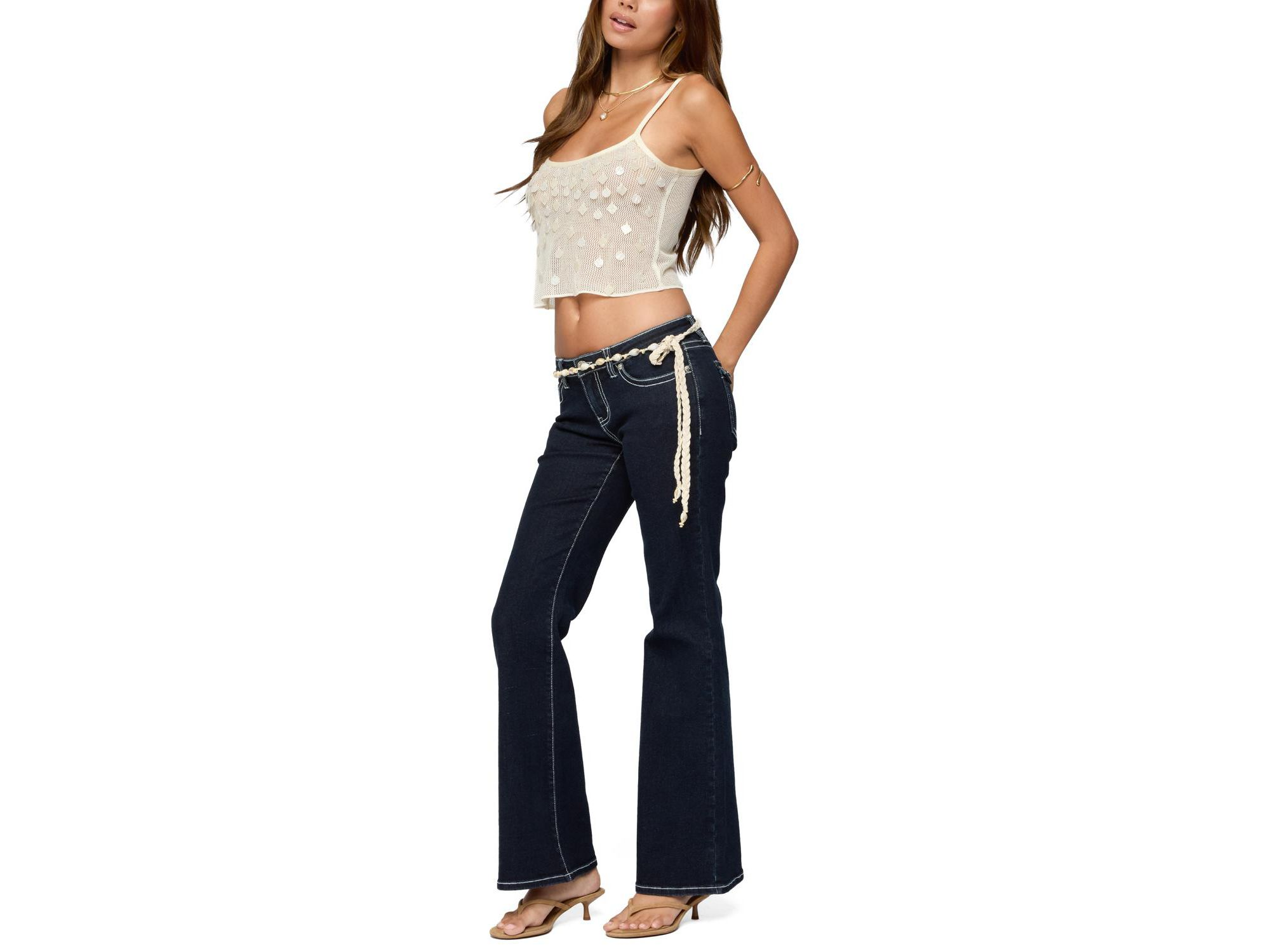 Louis Contrast Low Rise Jeans in Blue Wash — Image 3