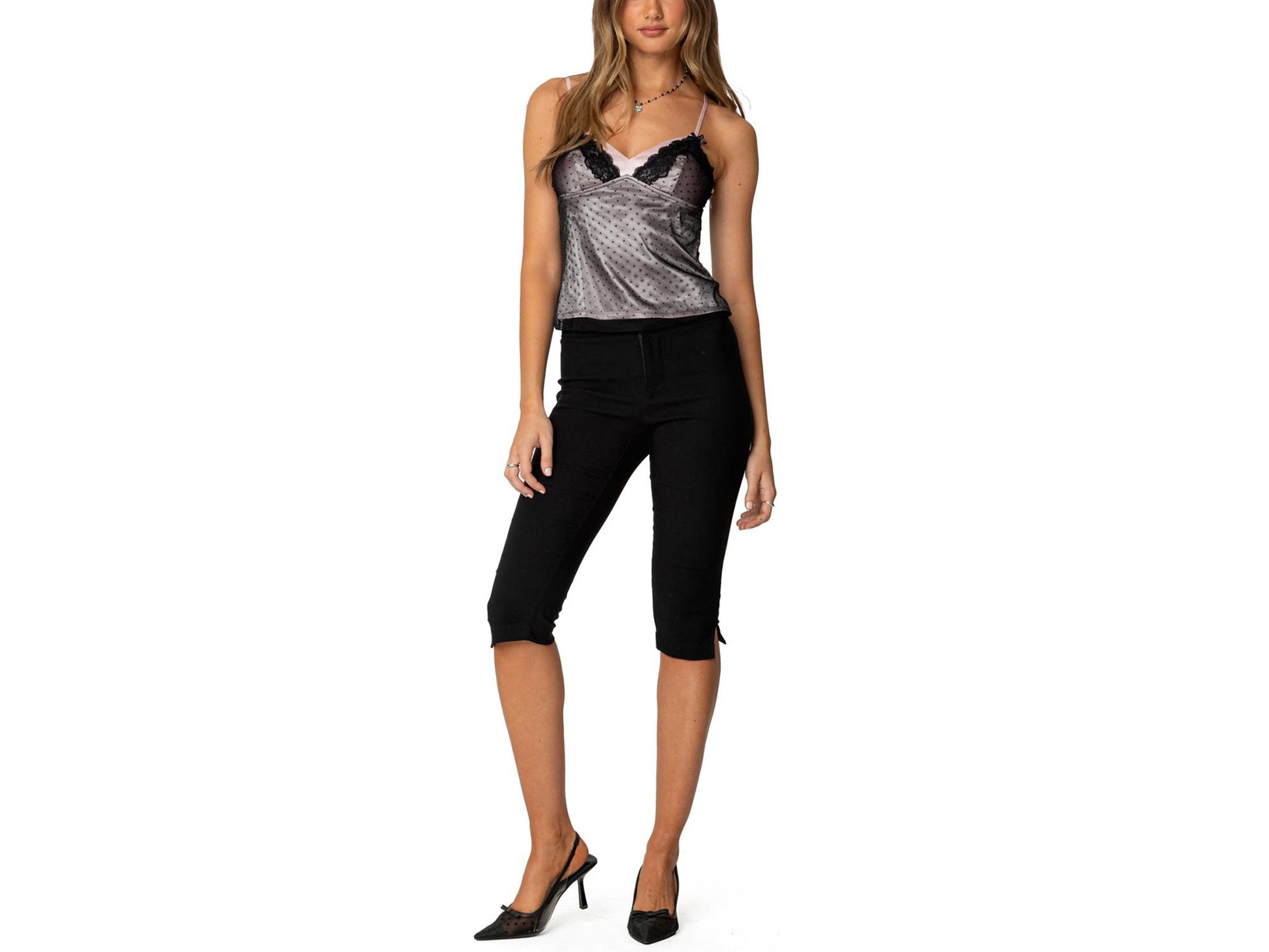 Janie Layered Polka Dot Mesh Top — Image 3