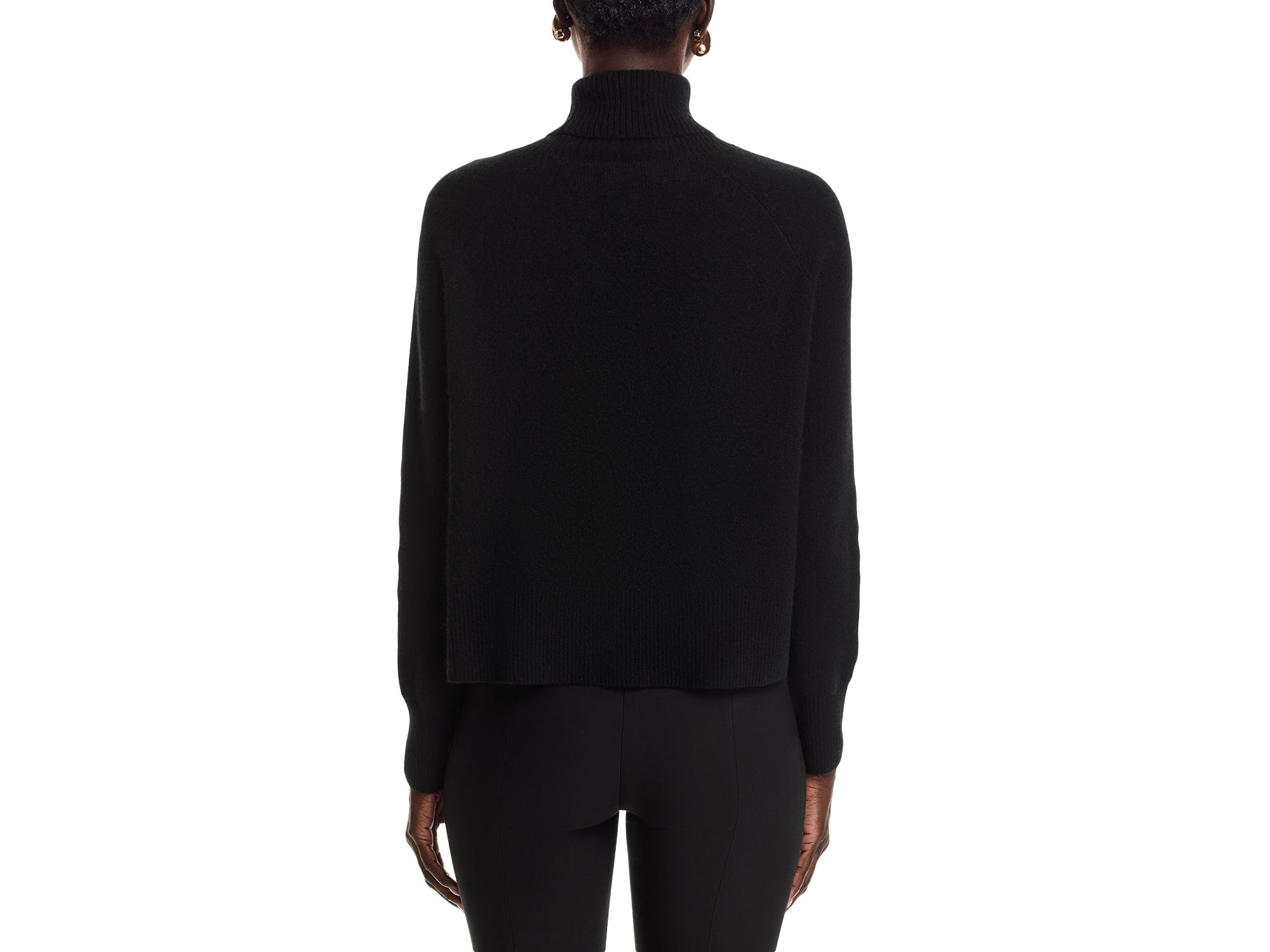 100% Cashmere Button Trim Turtleneck Sweater - Exclusive — Image 3