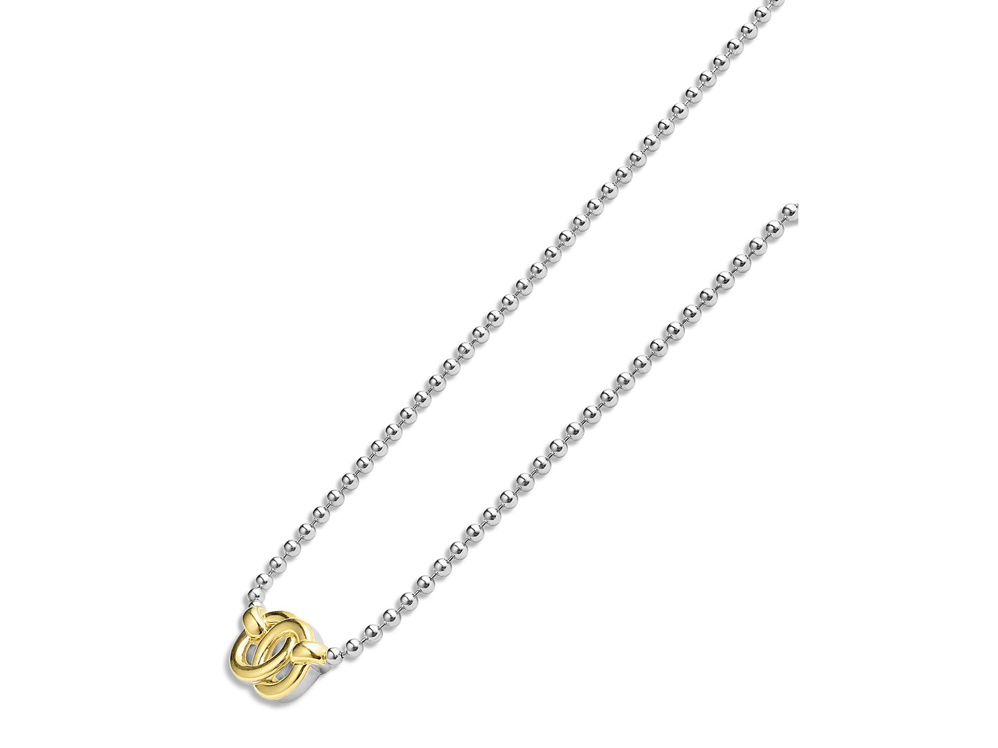 18K Yellow Gold & Sterling Silver Signature Caviar Interlocking Pendant Necklace, 16-18" — Image 3