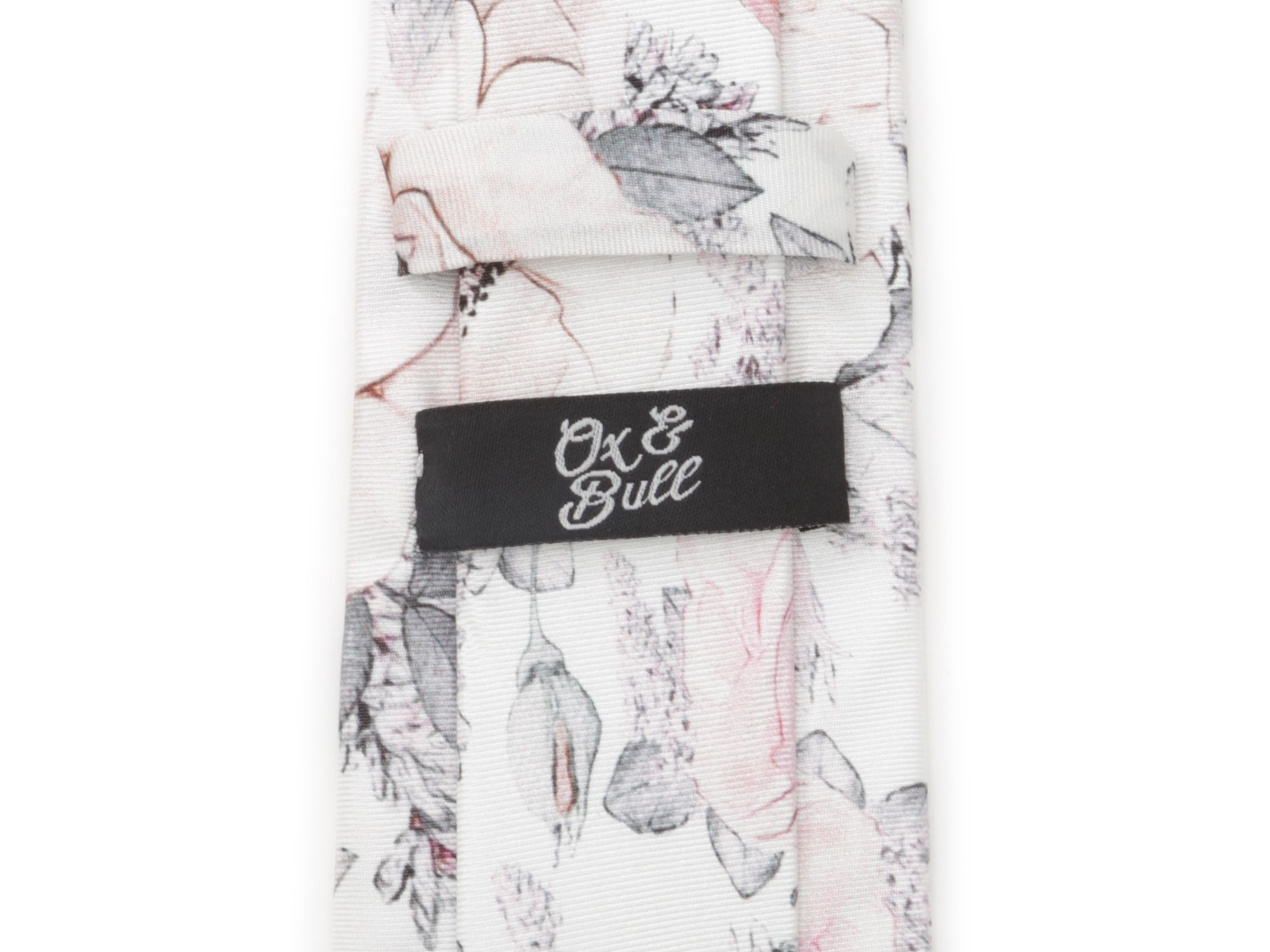 Painted Floral Gray Silk Tie — Image 3