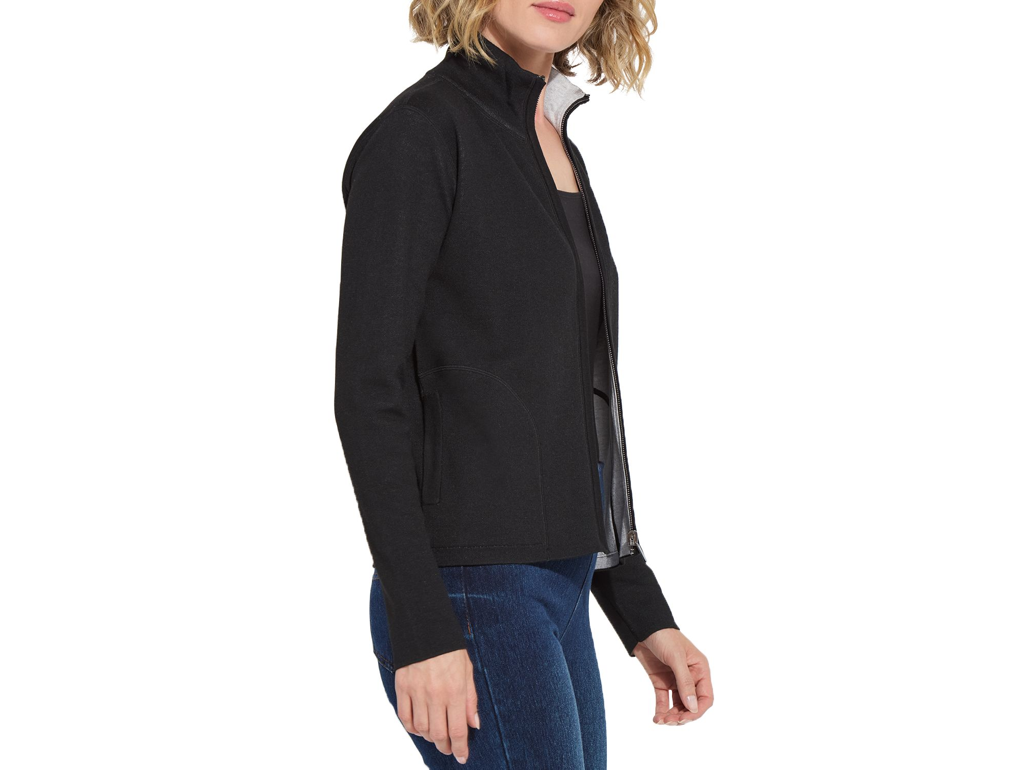 Reversible Cashmere Zip Up Cardigan — Image 9