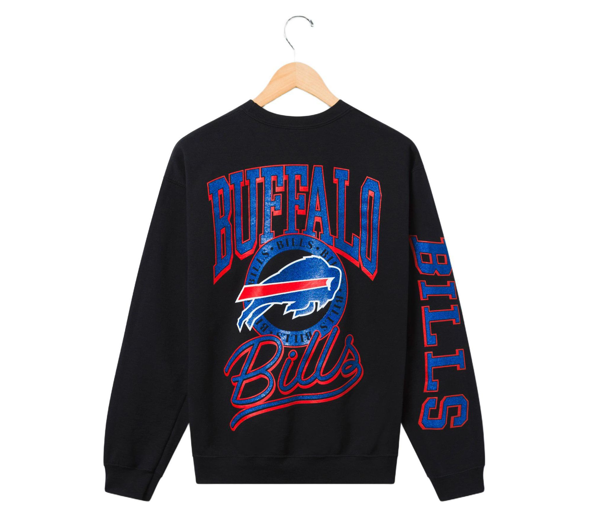 Unisex NFL Buffalo Bills Glitter Flea Market Crew Fleece — Image 3