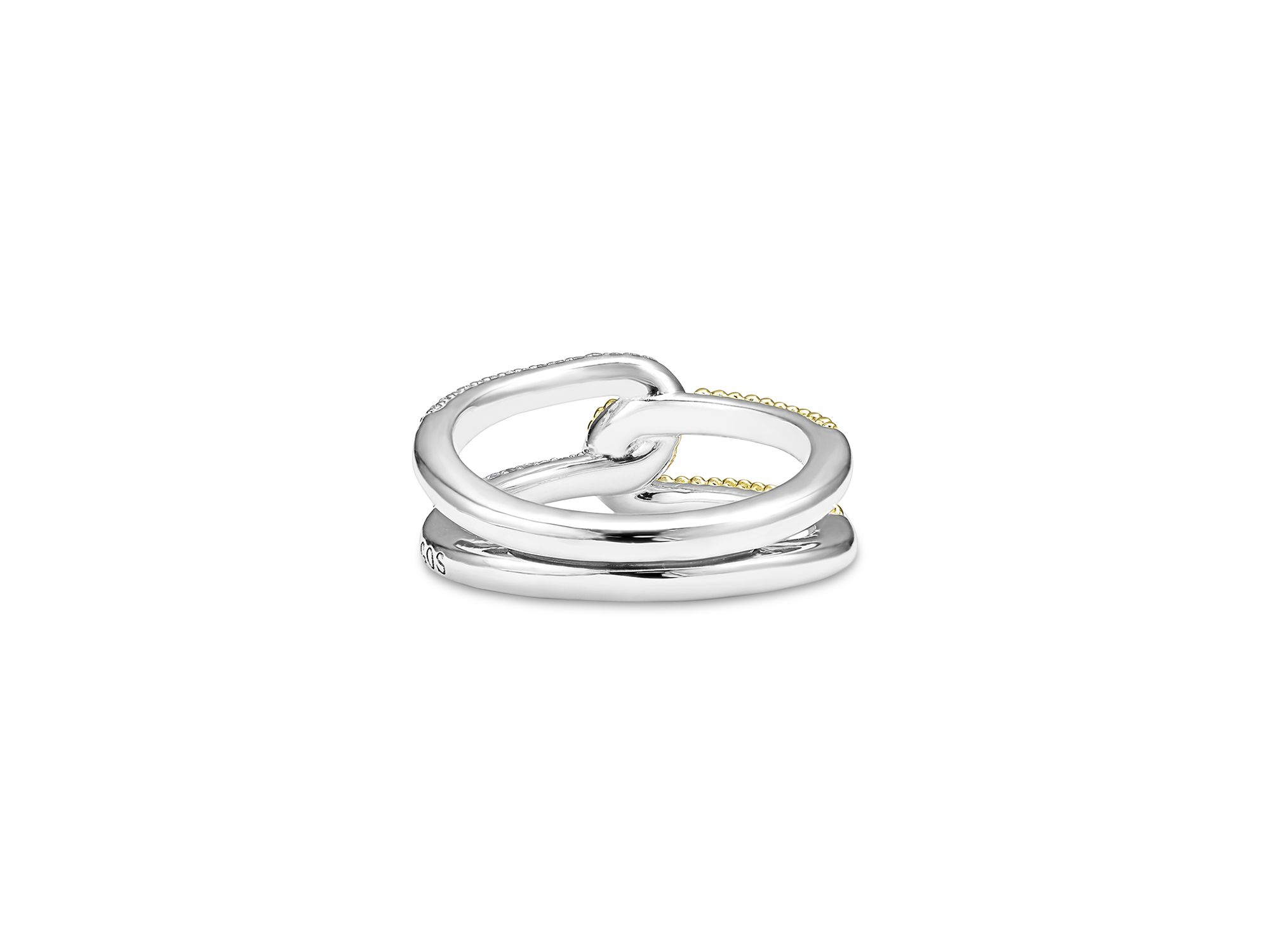 18K Yellow Gold & Sterling Silver Caviar Lux-Clip Diamond Statement Ring - Exclusive — Image 7
