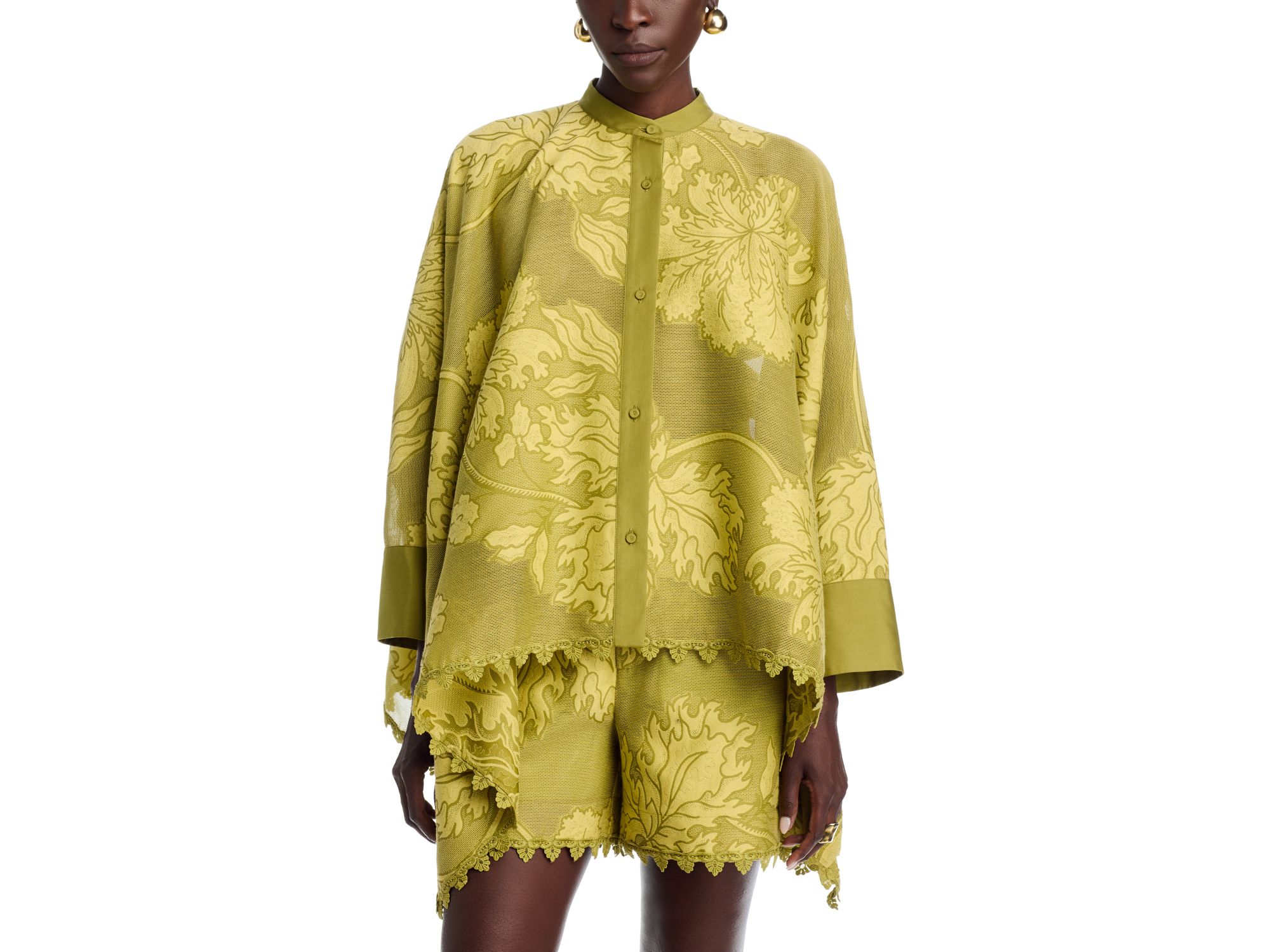 Lace Cotton Silk Foulard Shirt