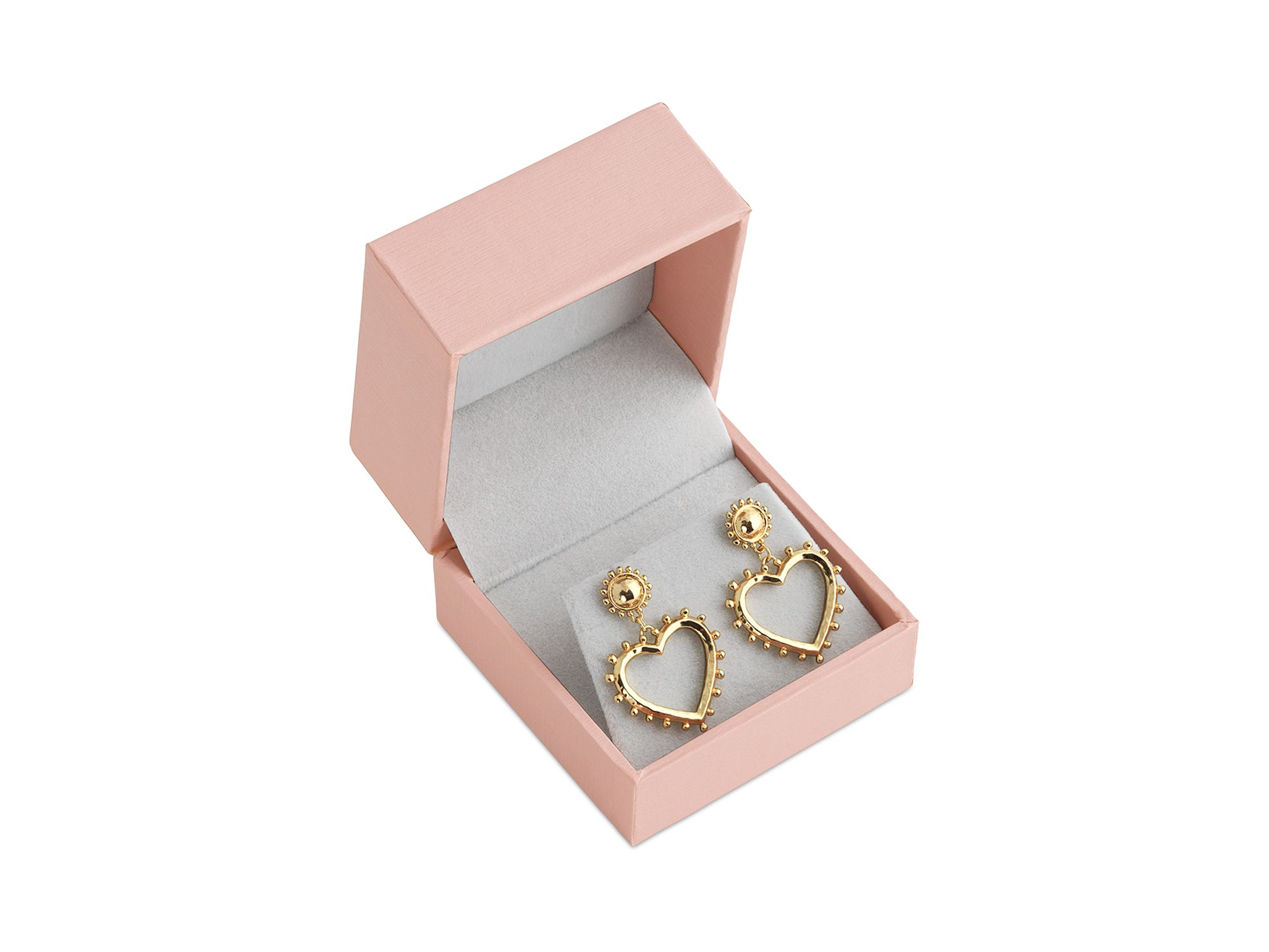 Open Heart Drop Earrings — Image 3