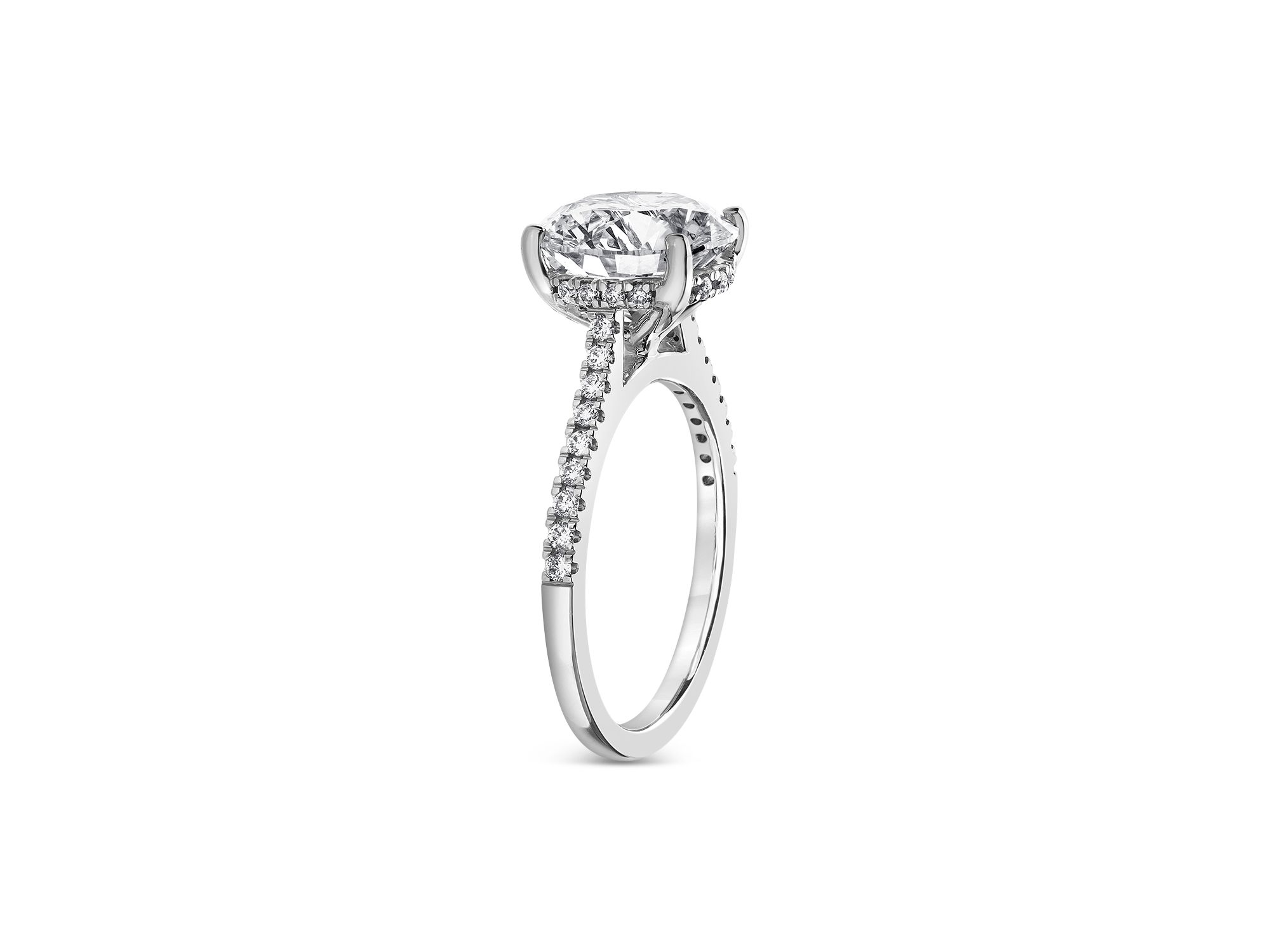 Certified Lab Grown Round Diamond Bridal Set in 18K White Gold, 4.50 tcw — Image 5