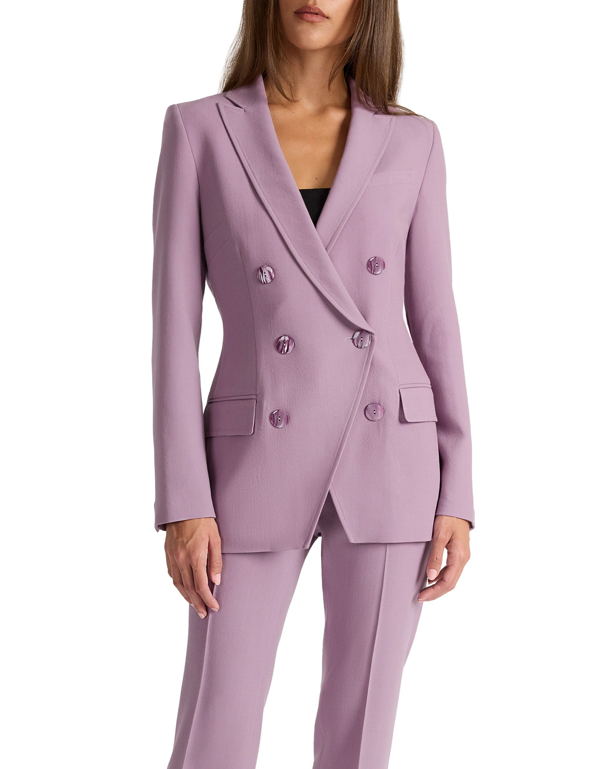 Paco Double-Breasted Six-Button Jacket in Wool Stretch - Image 1