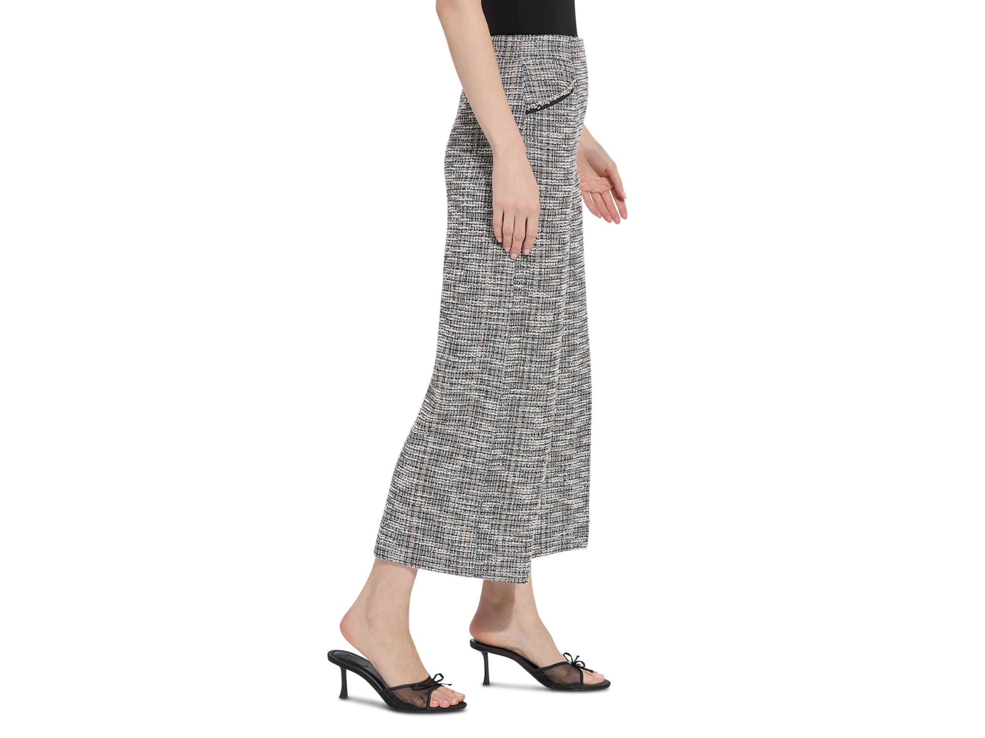Charlotte Ankle Stretch Tweed Palazzo Pants — Image 4