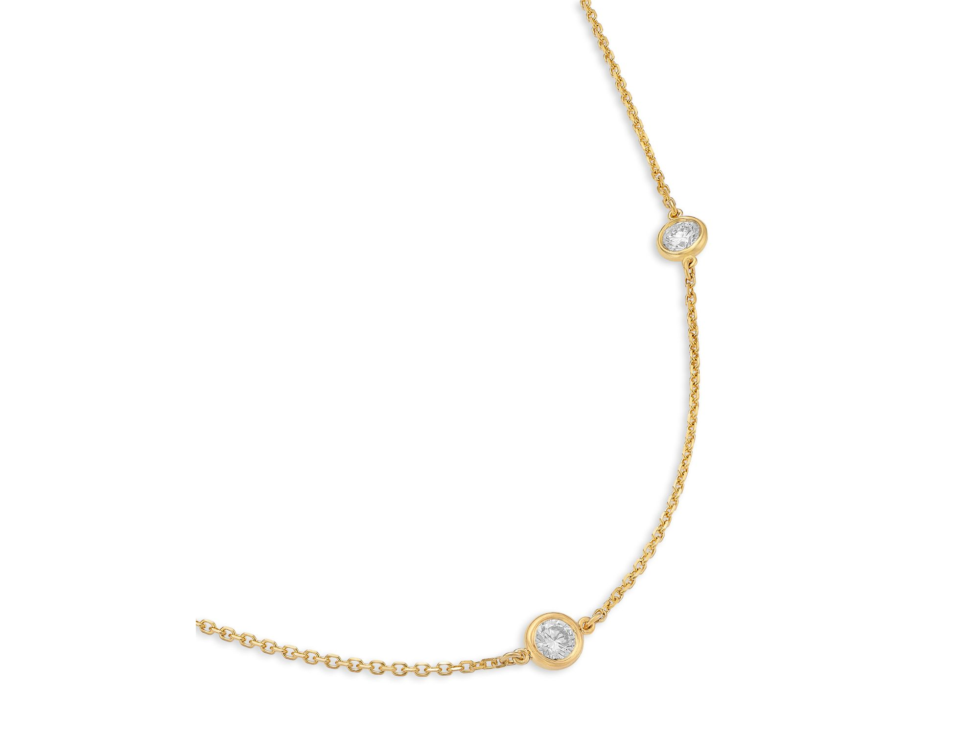 Diamond Bezel Station Collar Necklace in 14K Gold, 0.50 tcw — Image 3