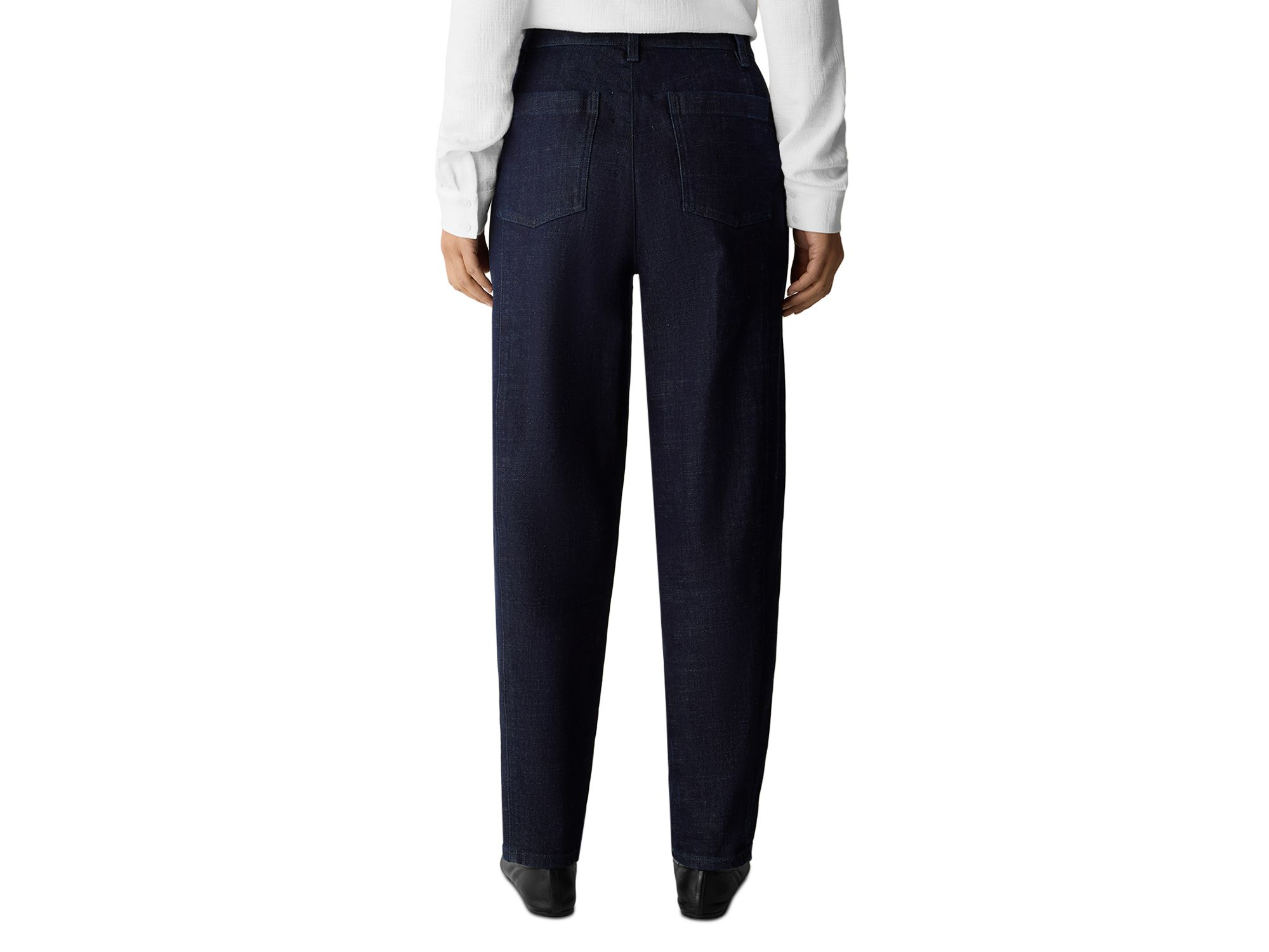 Stretch Denim Ankle Lantern Pants — Image 4