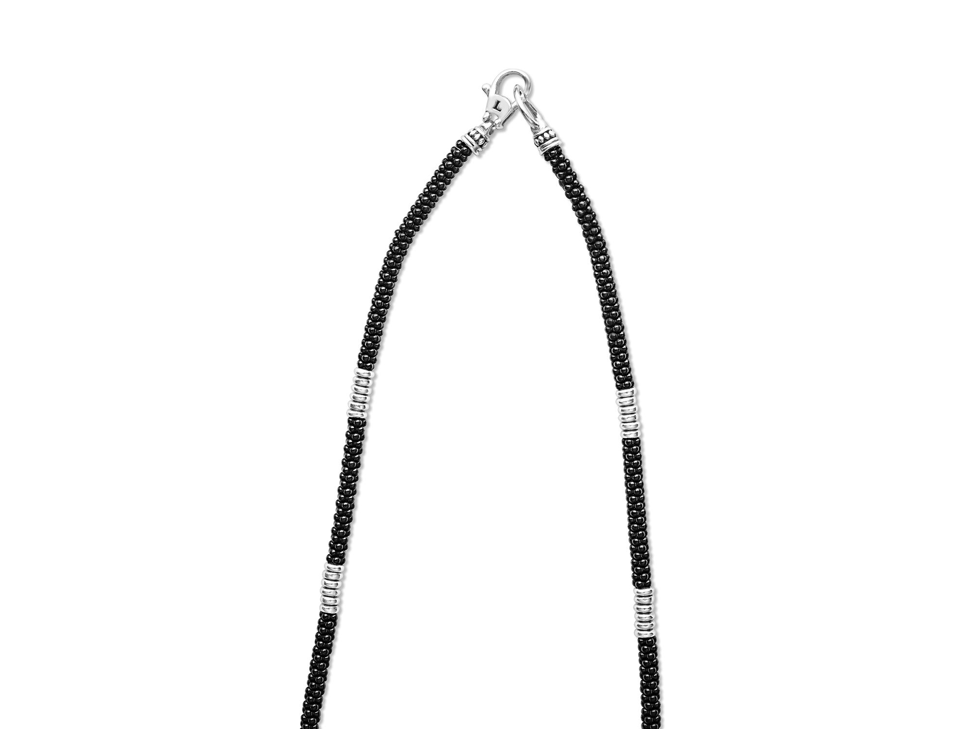 Black Caviar Silver Station Ceramic Beaded Necklaces — Image 4
