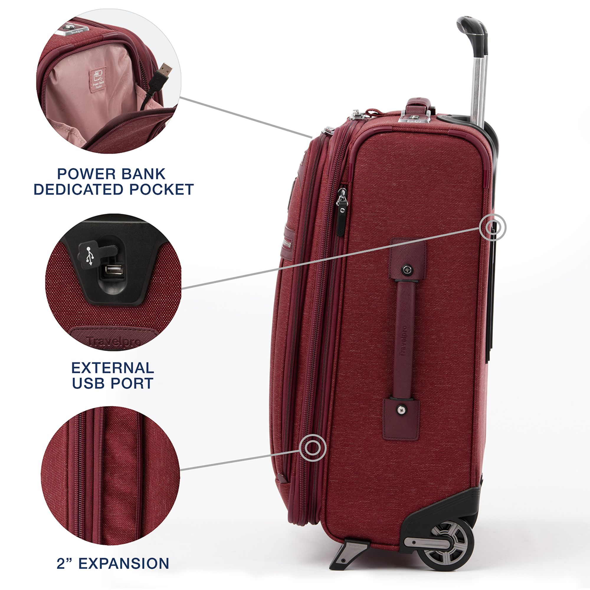 Platinum Elite 22" Expandable Carry On Rollaboard — Image 9