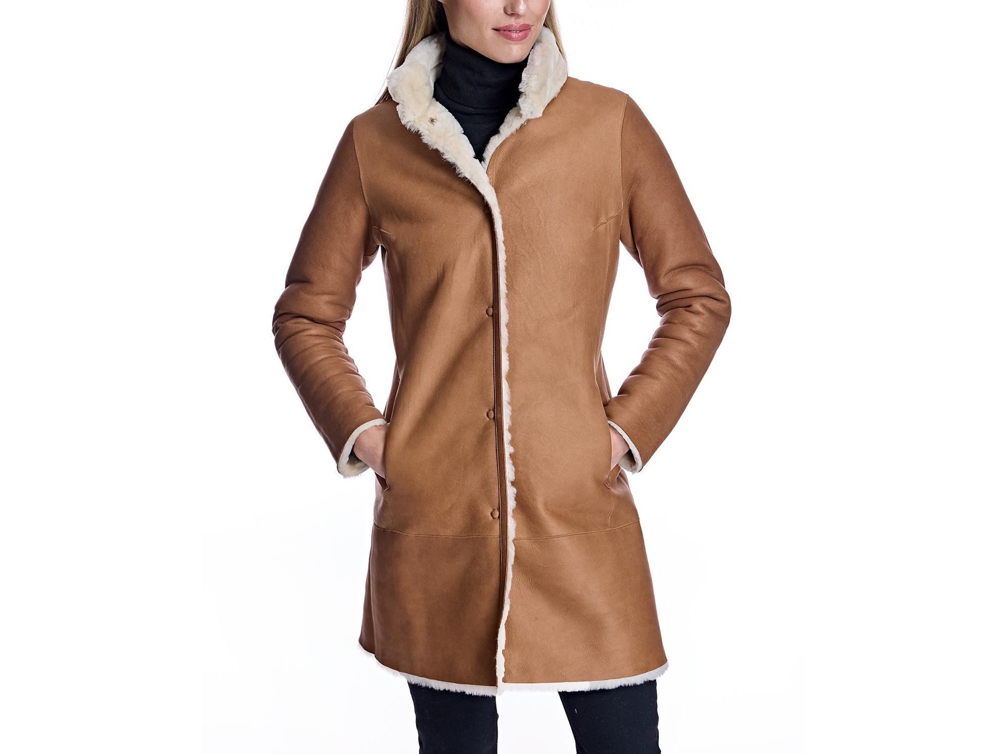 Grooved Shearling Jacket — Image 3