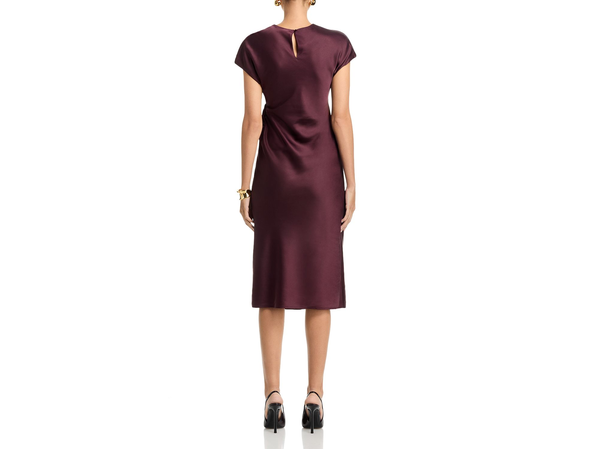 Avery Draped Satin Dress — Image 3