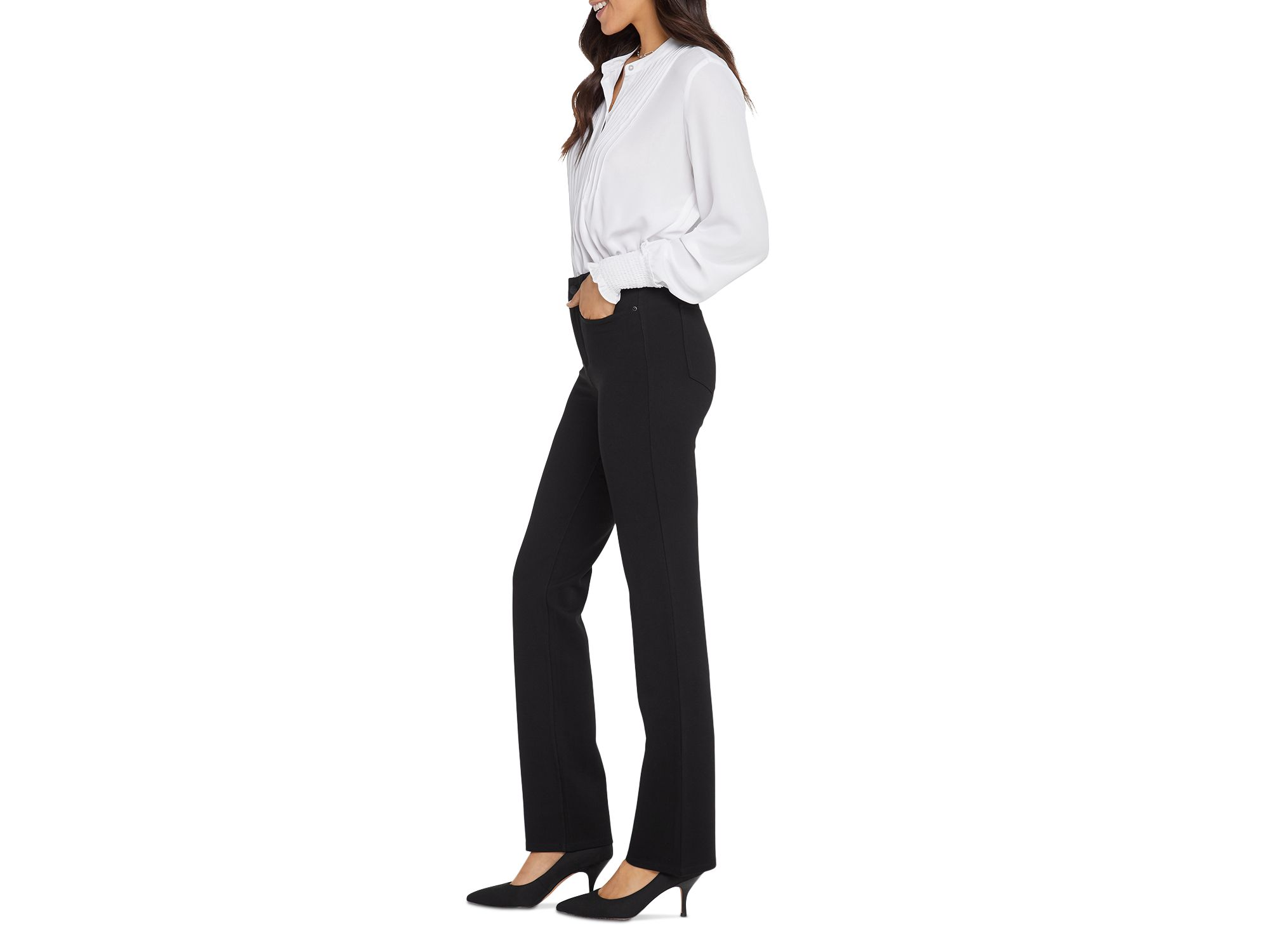 Petites Marilyn Straight Ponte Pants — Image 4