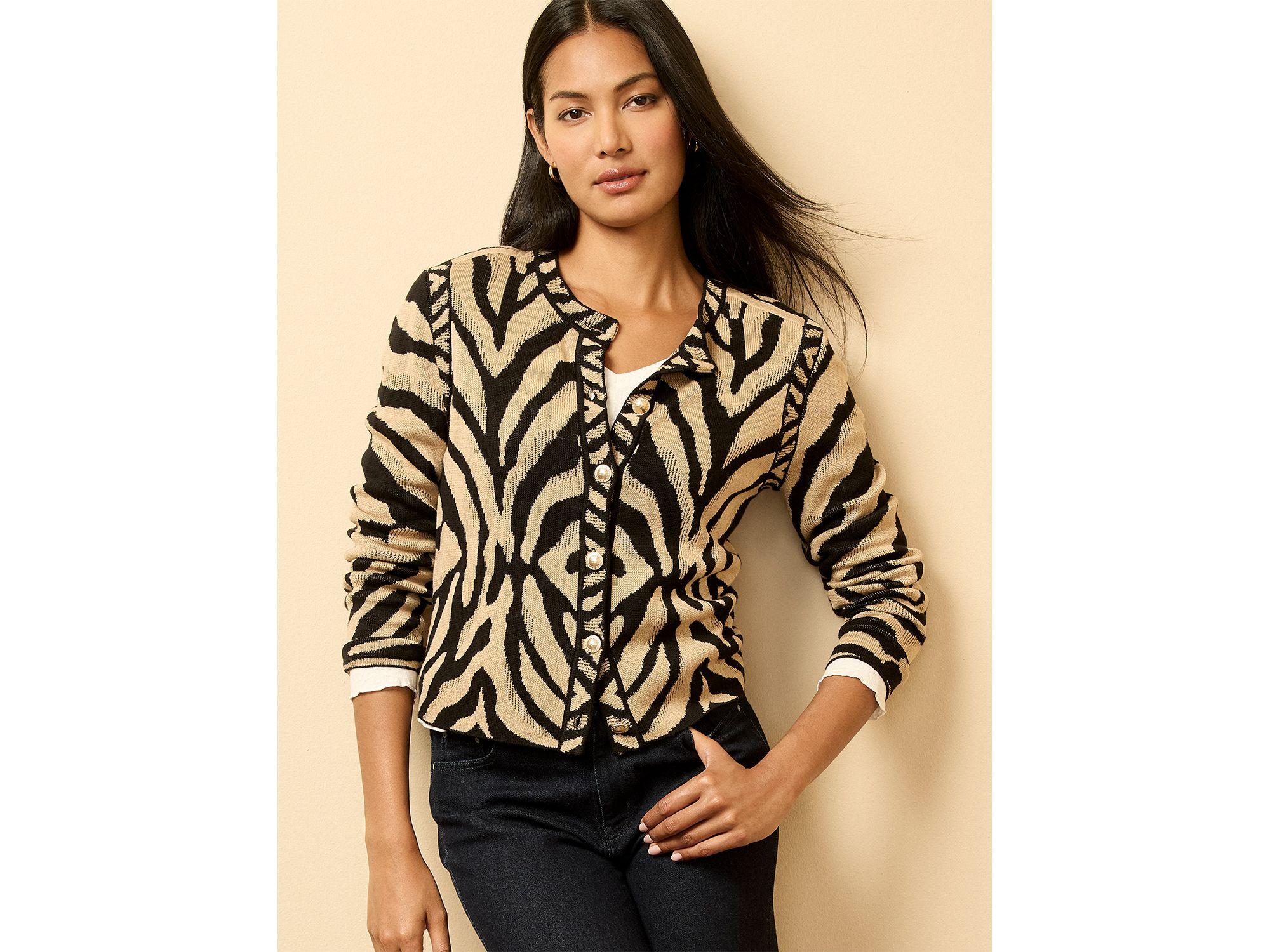 Animal Jacquard Cardigan — Image 4