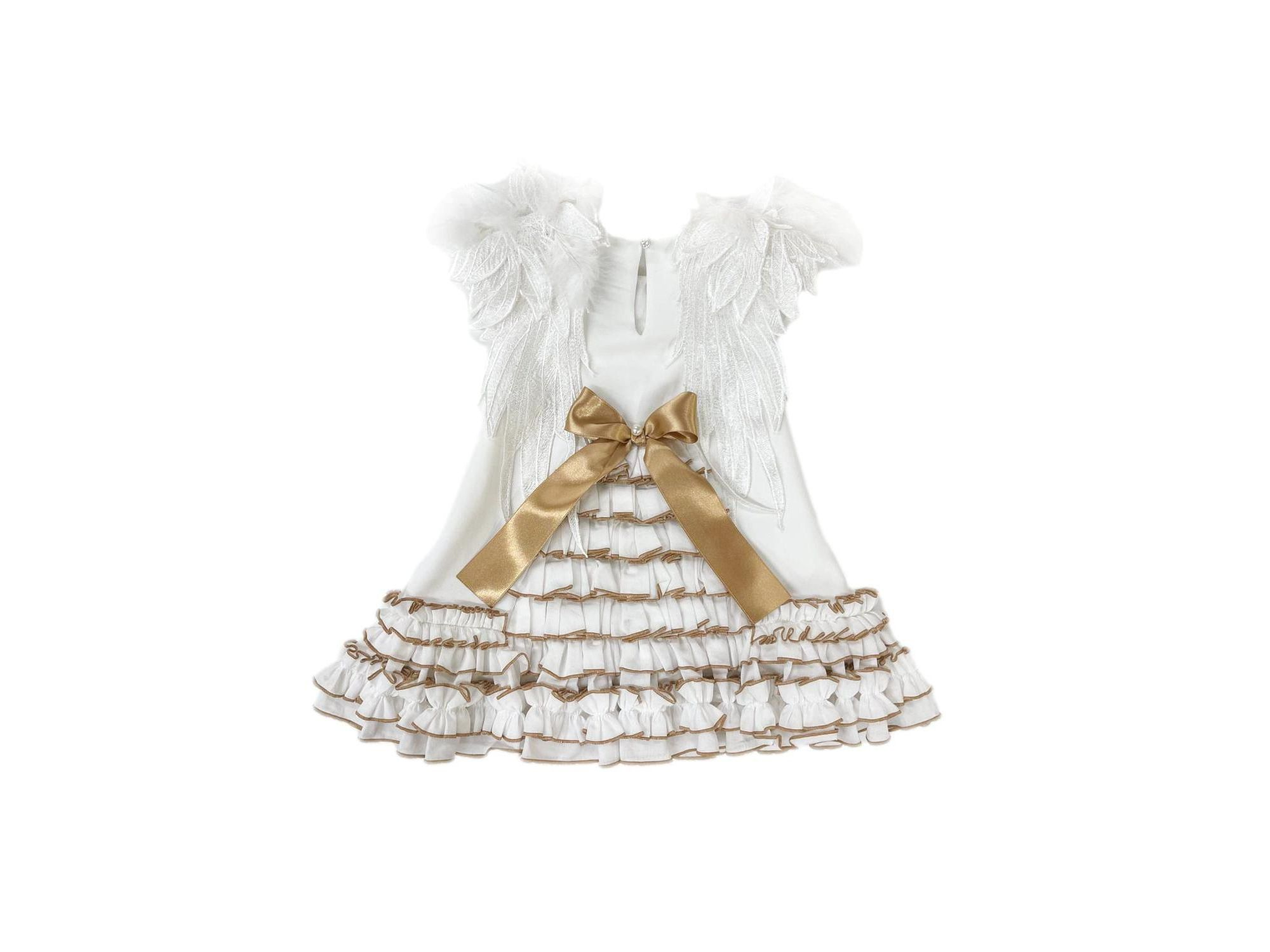 Girls' Angelina White Feather Wings Dress - Baby, Little Kid, Big Kid — Image 4