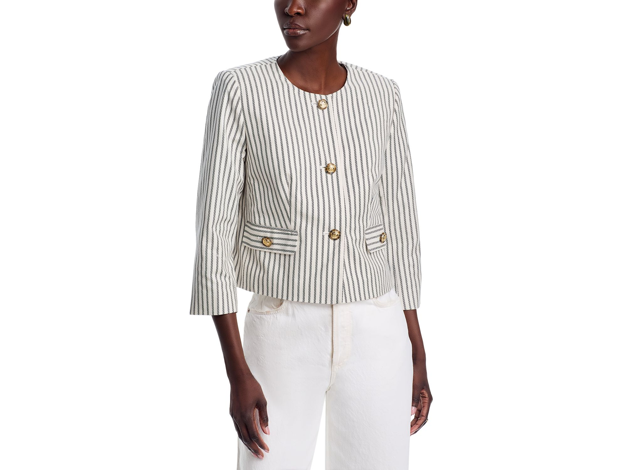 Button Front Cropped Jacket — Image 4