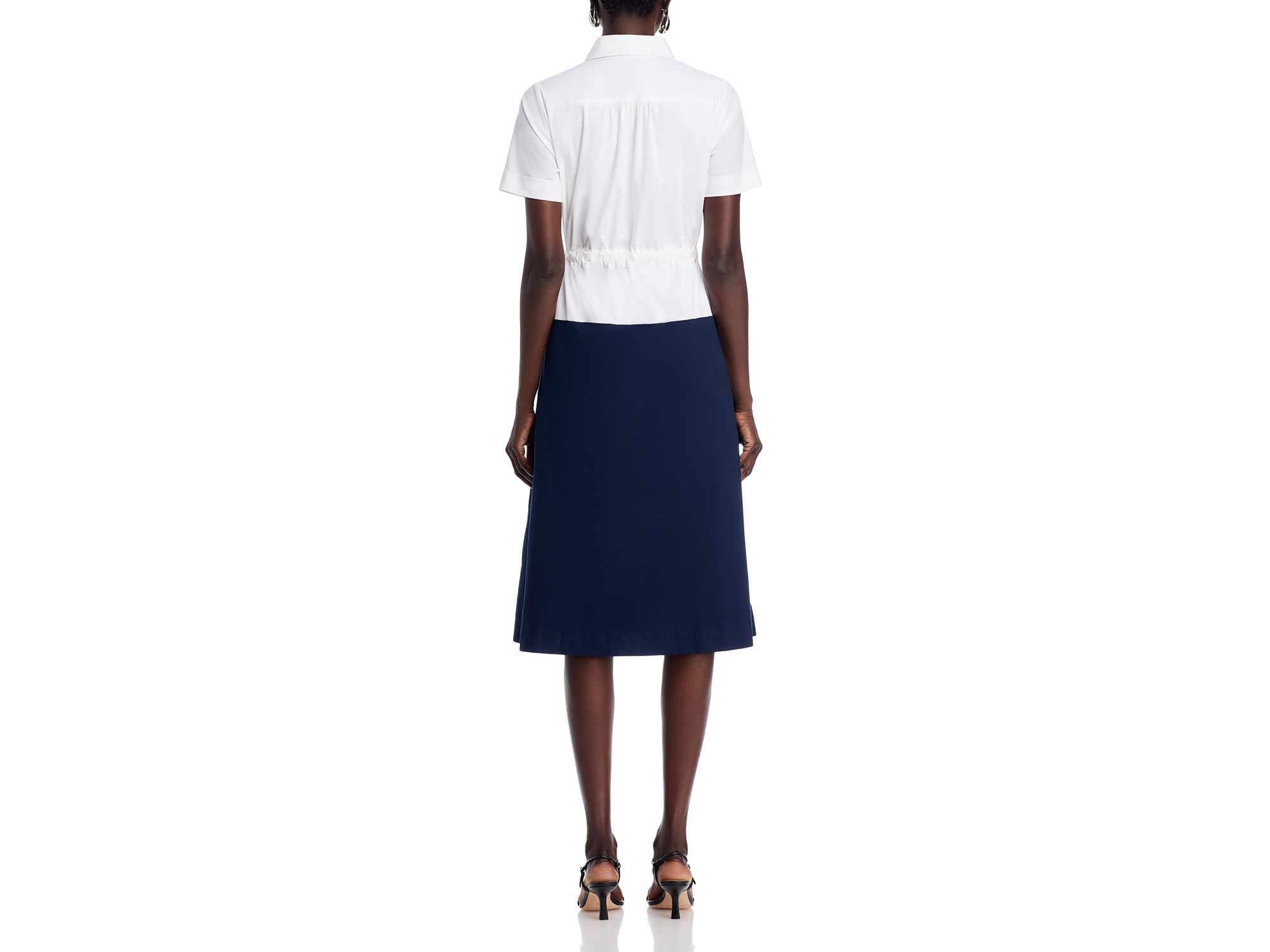 Short Sleeve Button Down Colorblock Dress — Image 5