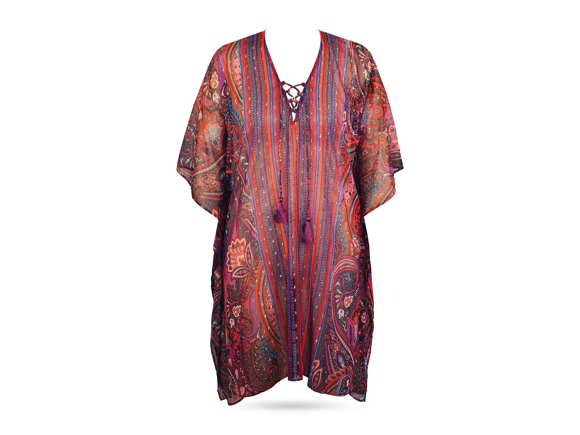 Dynasty Caftan Semi Sheer Swimsuit Cover-Up — Image 3