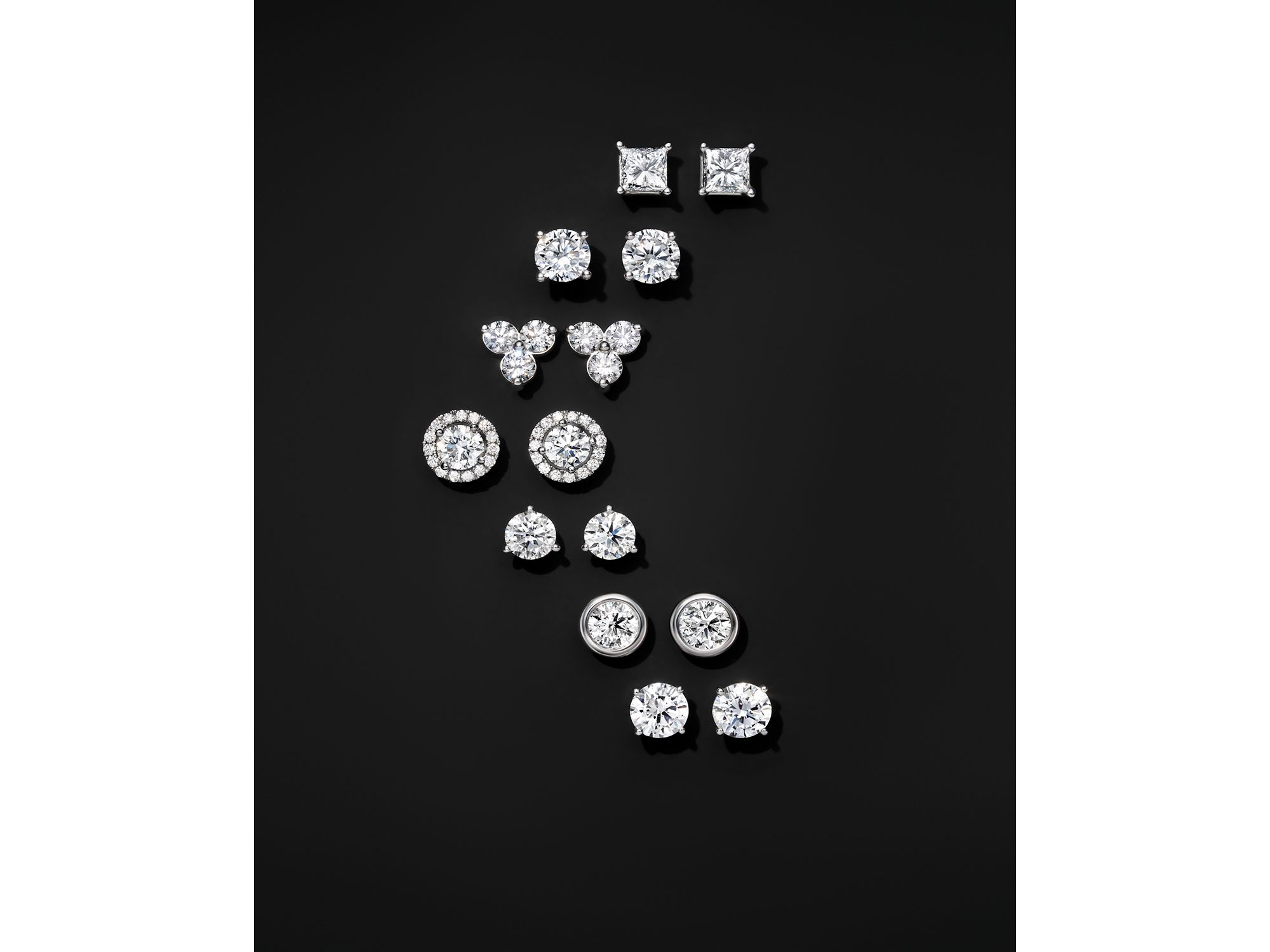 Certified Diamond Stud Earrings in 18K White Gold, 0.33 tcw — Image 3