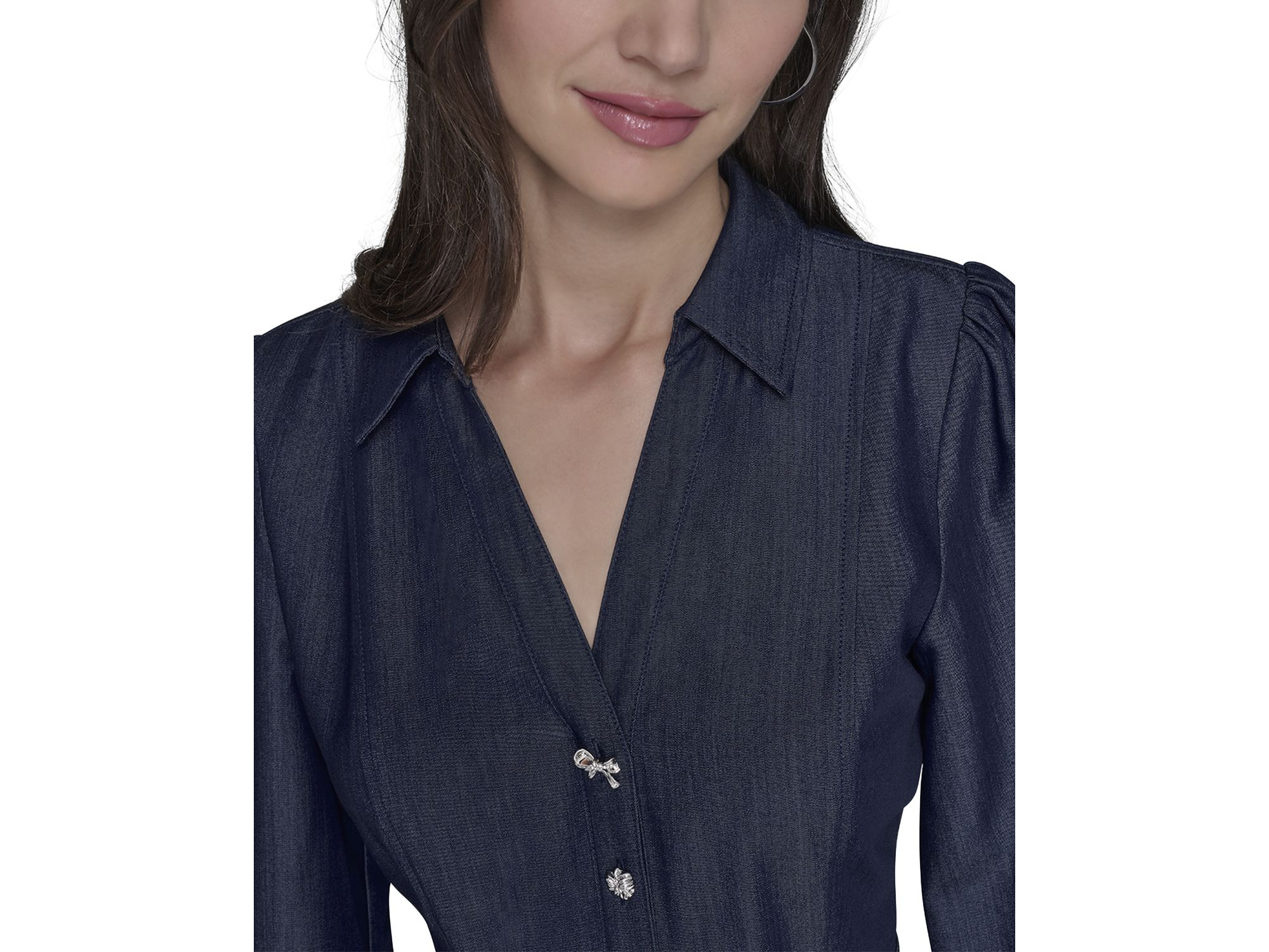 Denim Shirt Dress — Image 3