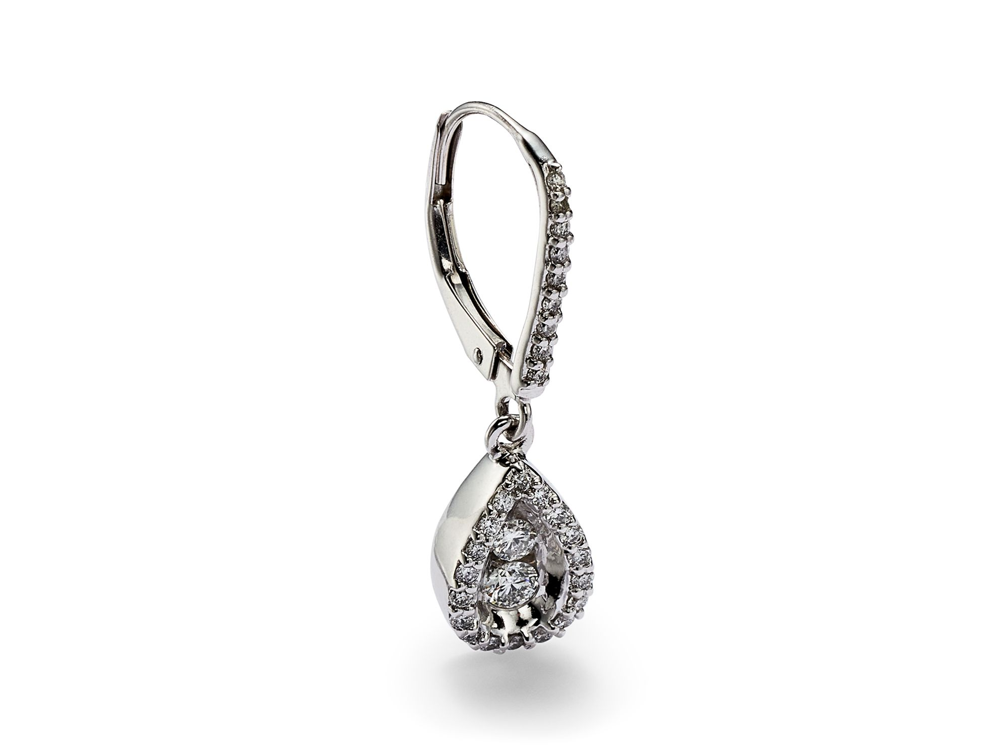 Diamond Drop Earrings in 14K White Gold, .50 tcw — Image 3