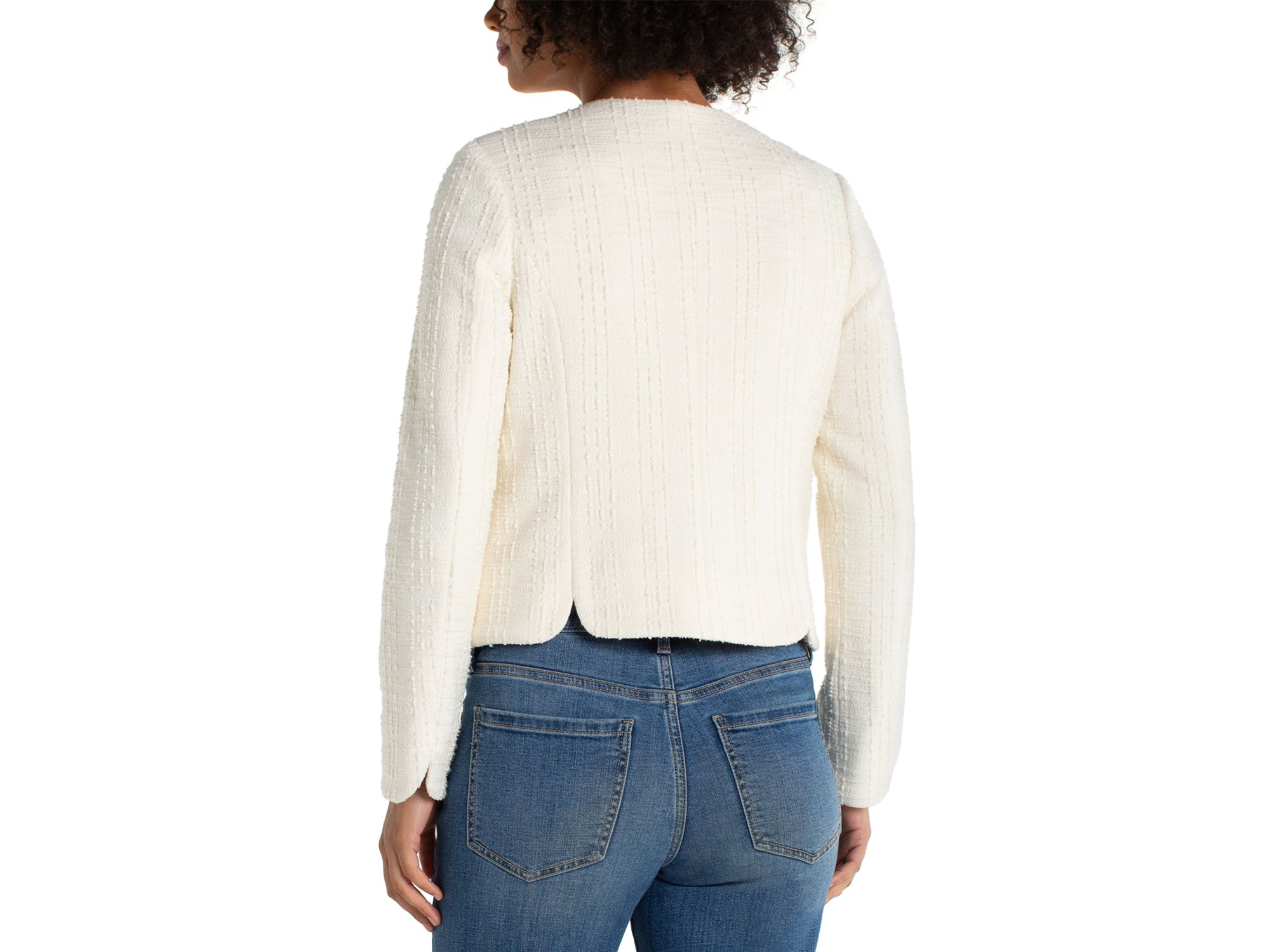 Collarless Bouclé Jacket — Image 4