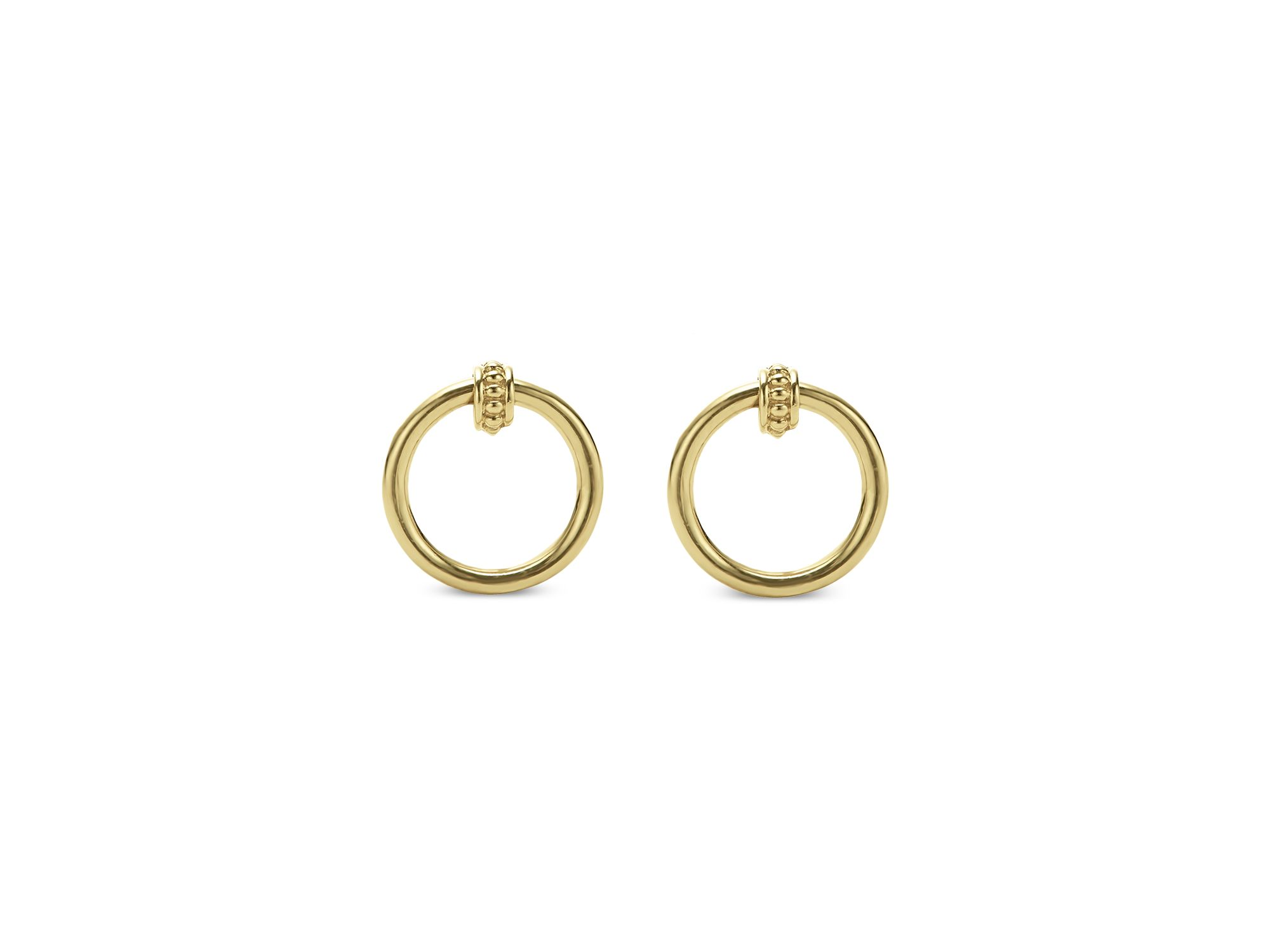 18K Gold Meridian Circle Stud Earrings — Image 4