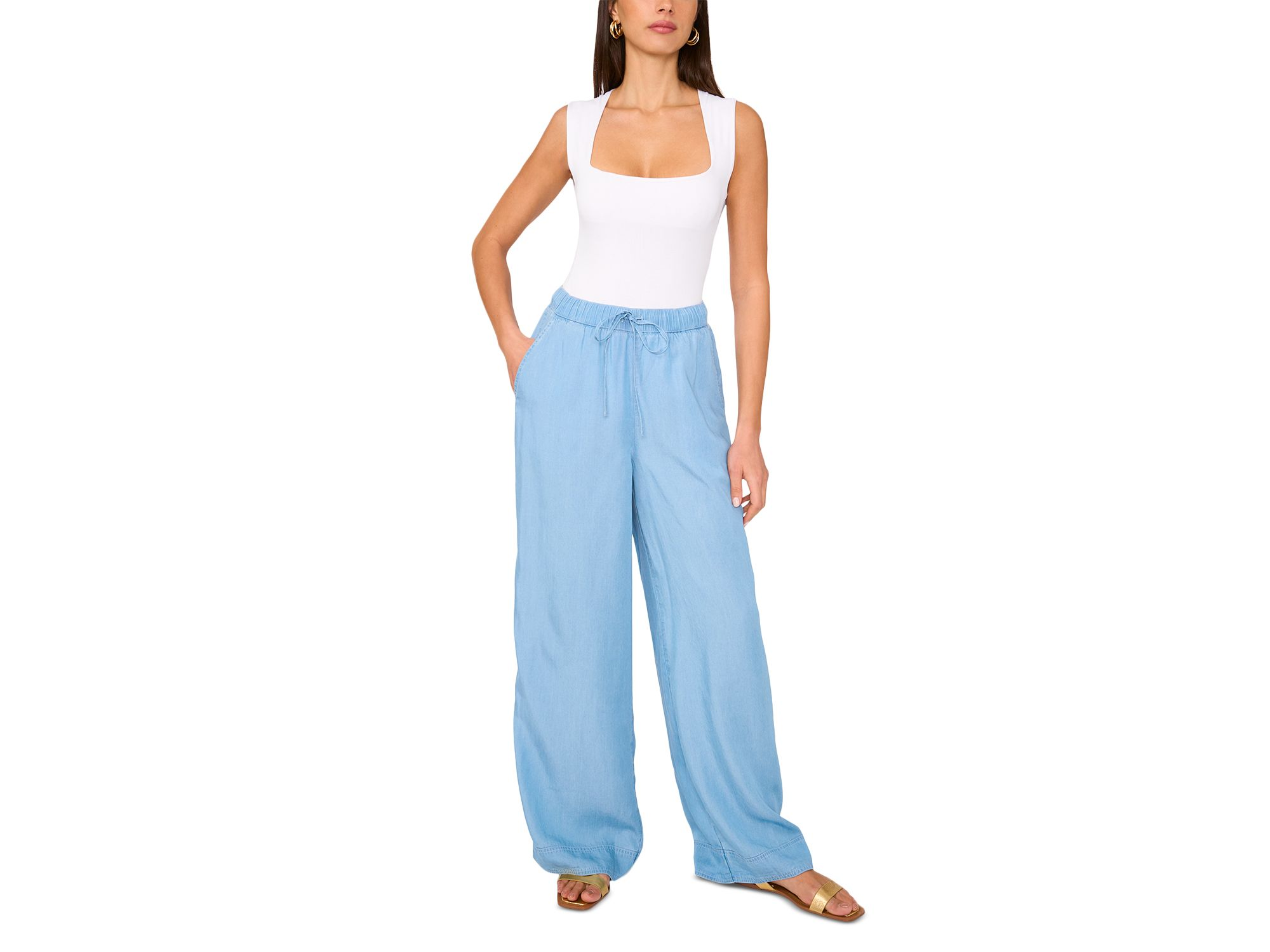 Drawstring Wide Leg Pants — Image 3