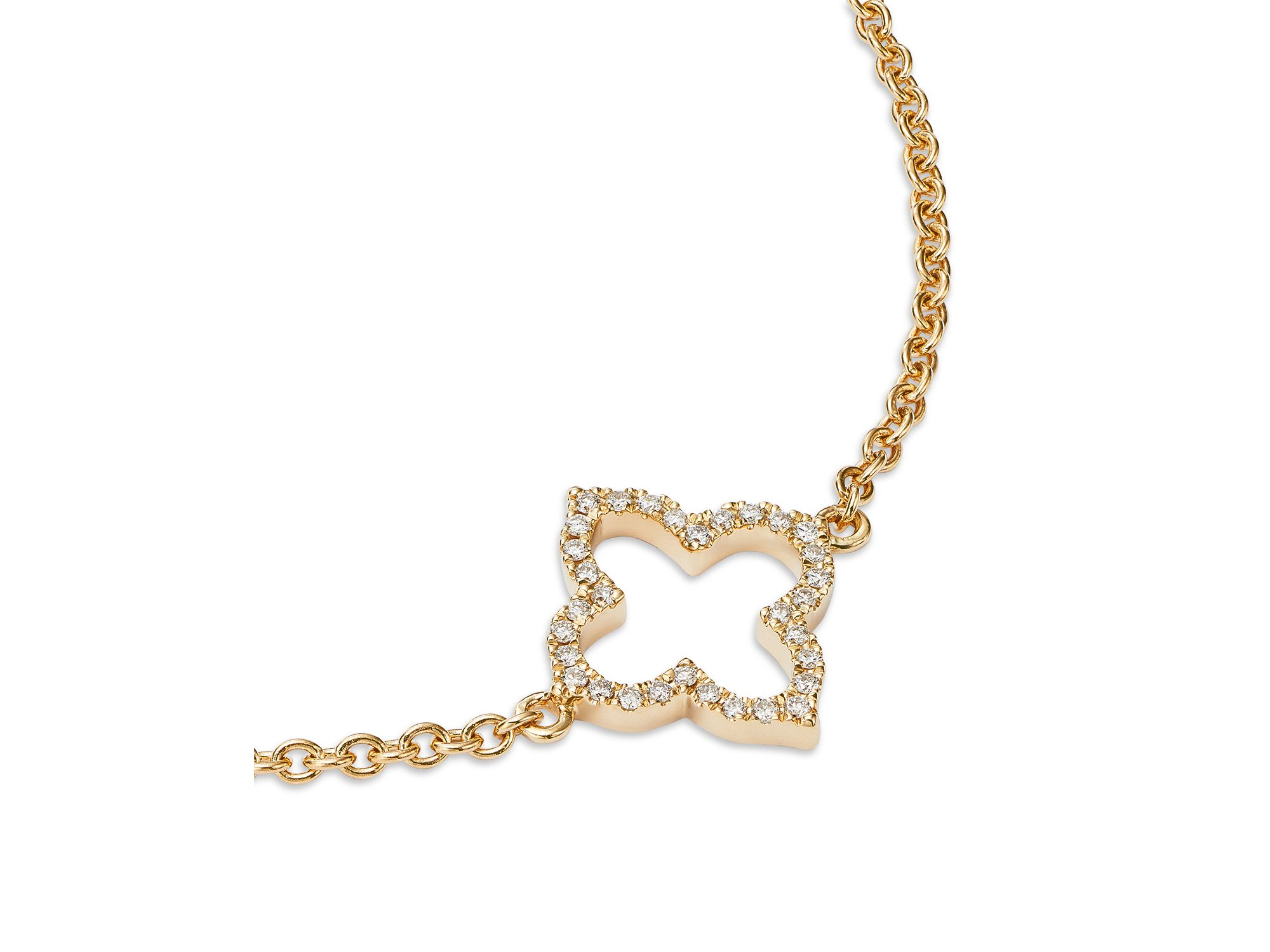 Diamond Clover Station Collection Bracelet in 14K Gold, 0.38 tcw — Image 4