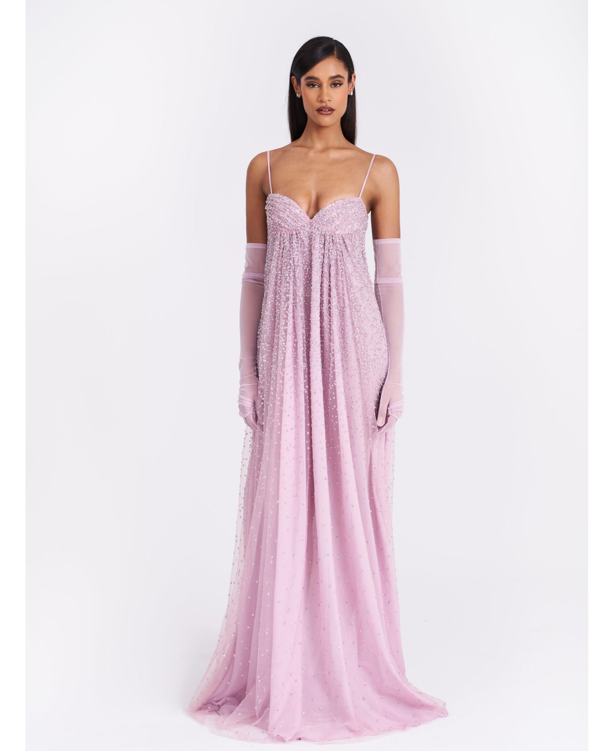 Walliee Rhinestone Embellished Mesh Backless Gown — Image 8