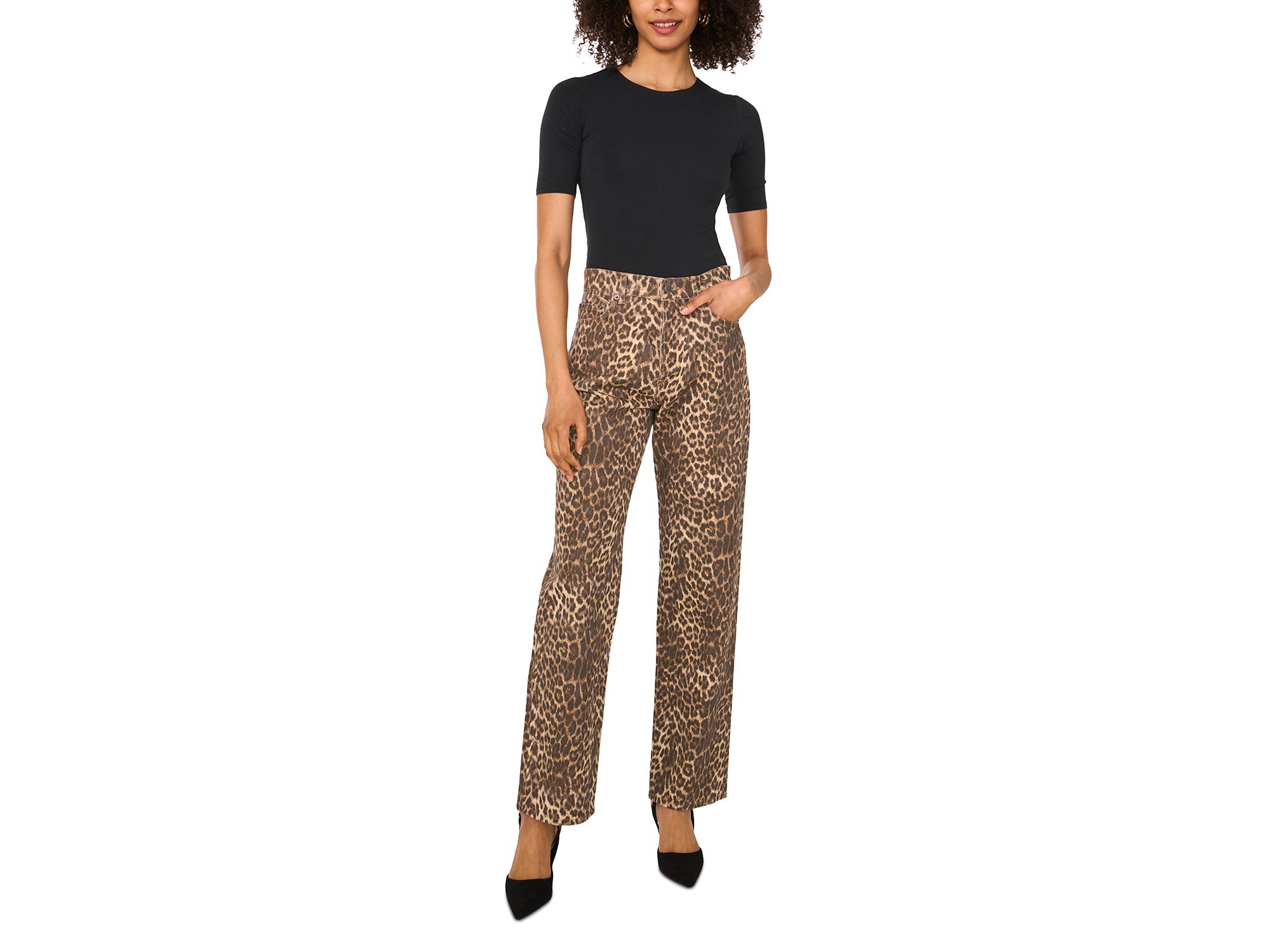 Mid Rise Printed Jeans in Khaki Haze — Image 4