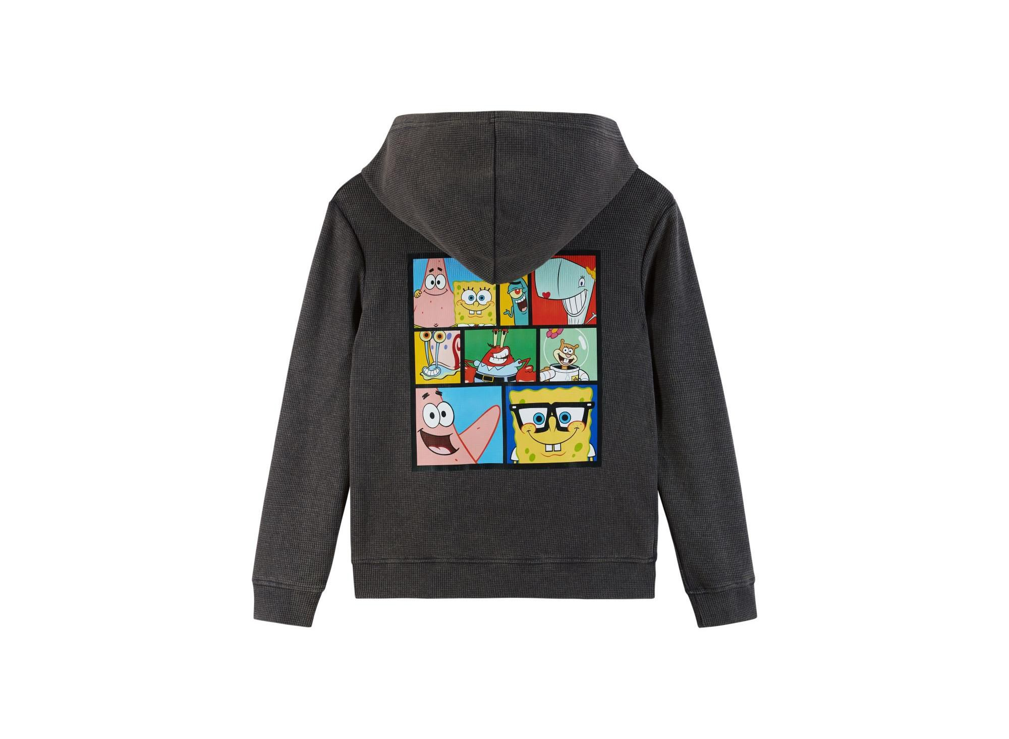 Boys' SpongeBob SquarePants x Stone-Washed Hooded Waffle Tee - Big Kid — Image 3