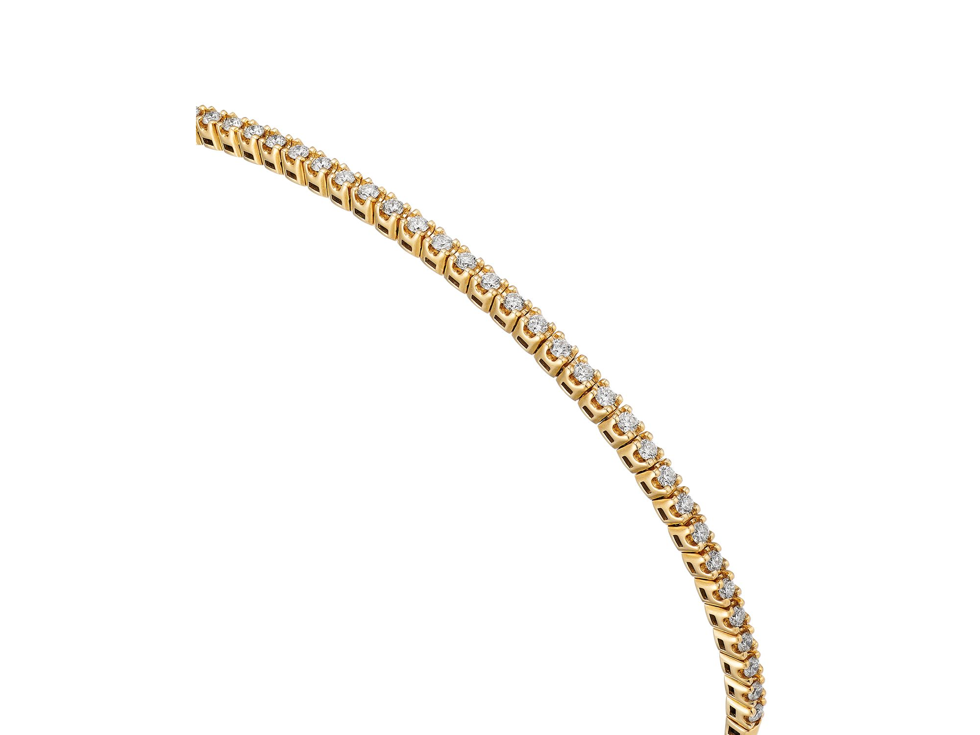 Diamond Skinny Tennis Bracelet in 14K Yellow Gold, 0.50 tcw — Image 3